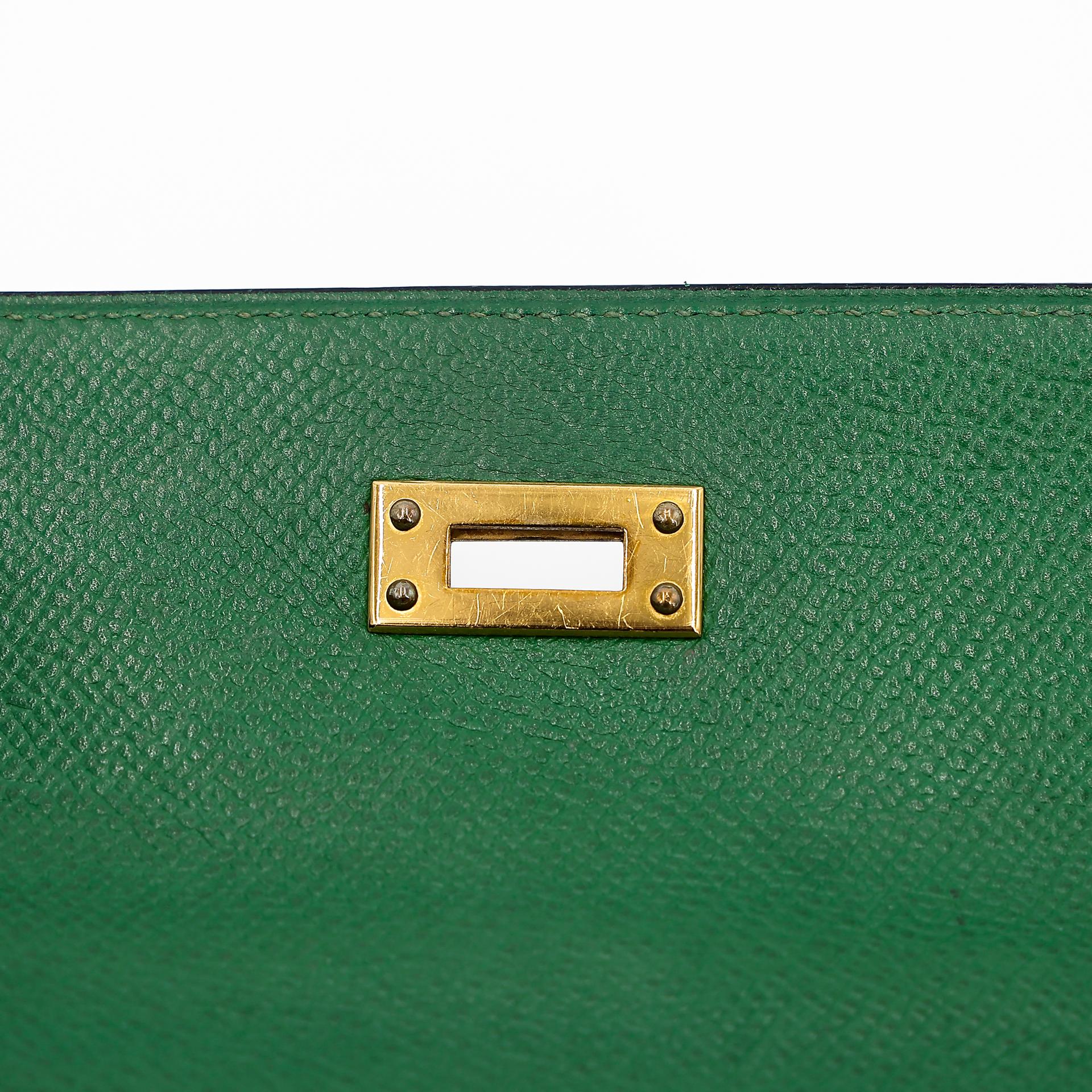 ランク B HERMÈS エルメス ミニケリー グリーン エプソン ゴールド金具 〇Y刻印 - 23