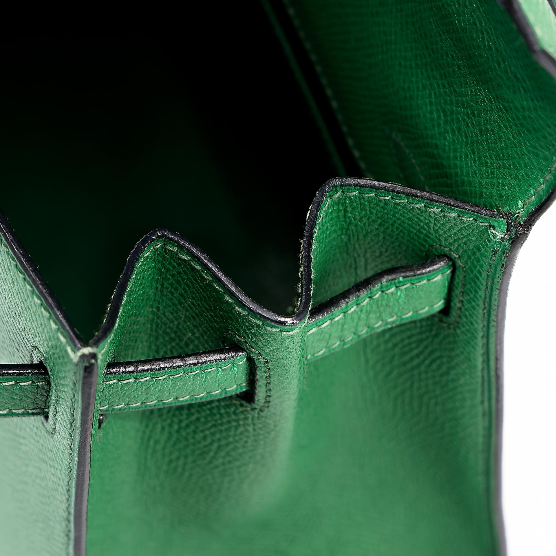 ランク B HERMÈS エルメス ミニケリー グリーン エプソン ゴールド金具 〇Y刻印 - 29