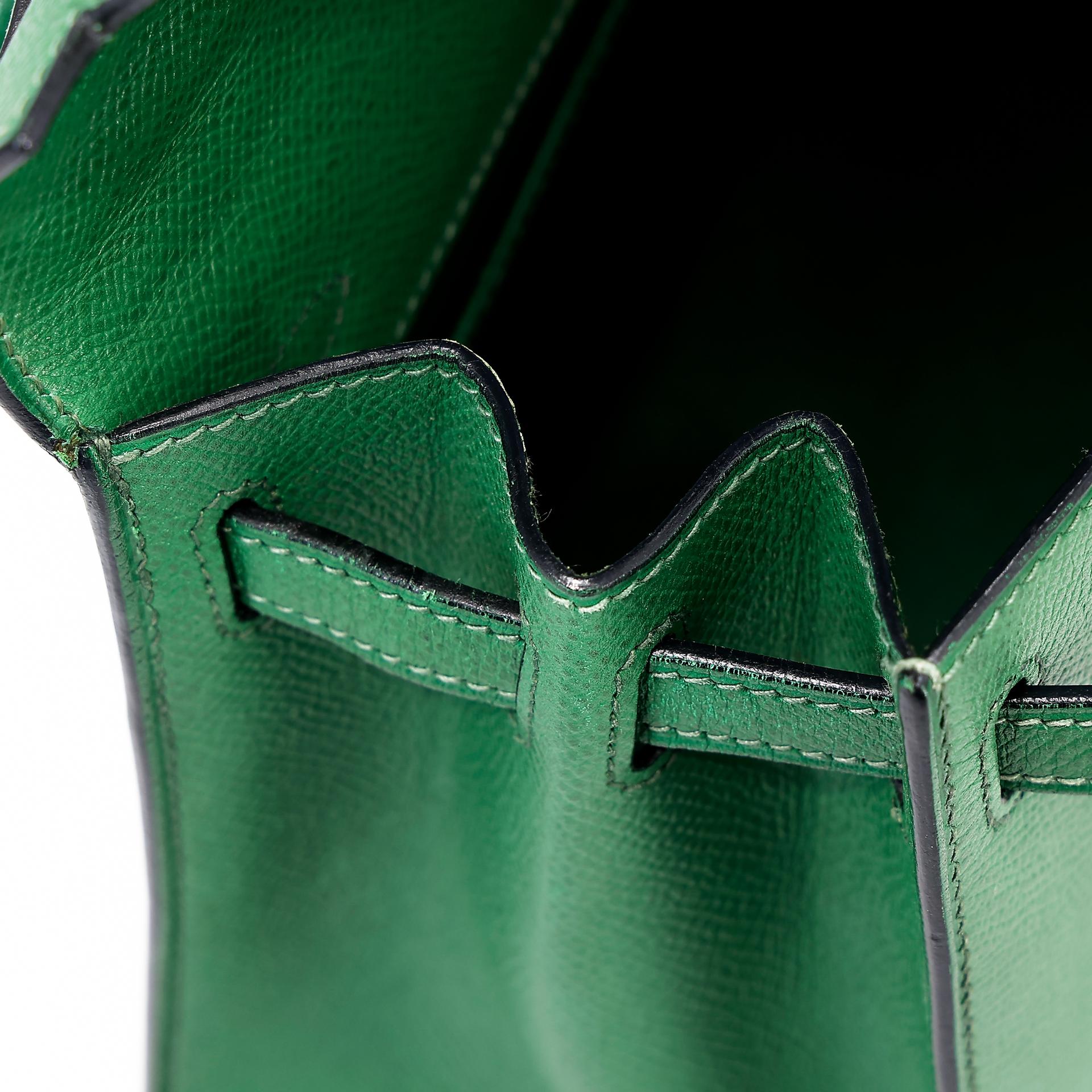 ランク B HERMÈS エルメス ミニケリー グリーン エプソン ゴールド金具 〇Y刻印 - 30
