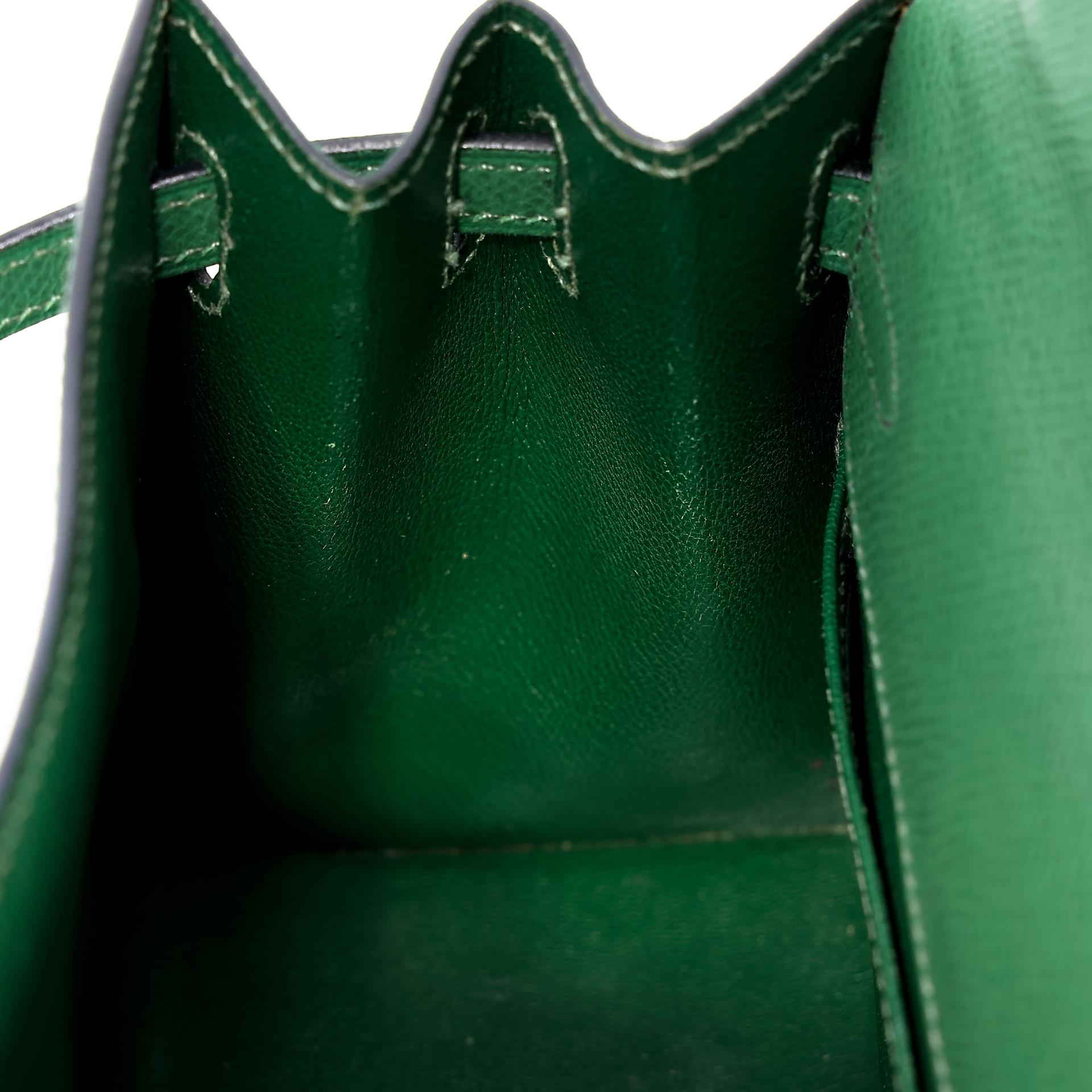 ランク B HERMÈS エルメス ミニケリー グリーン エプソン ゴールド金具 〇Y刻印 - 35