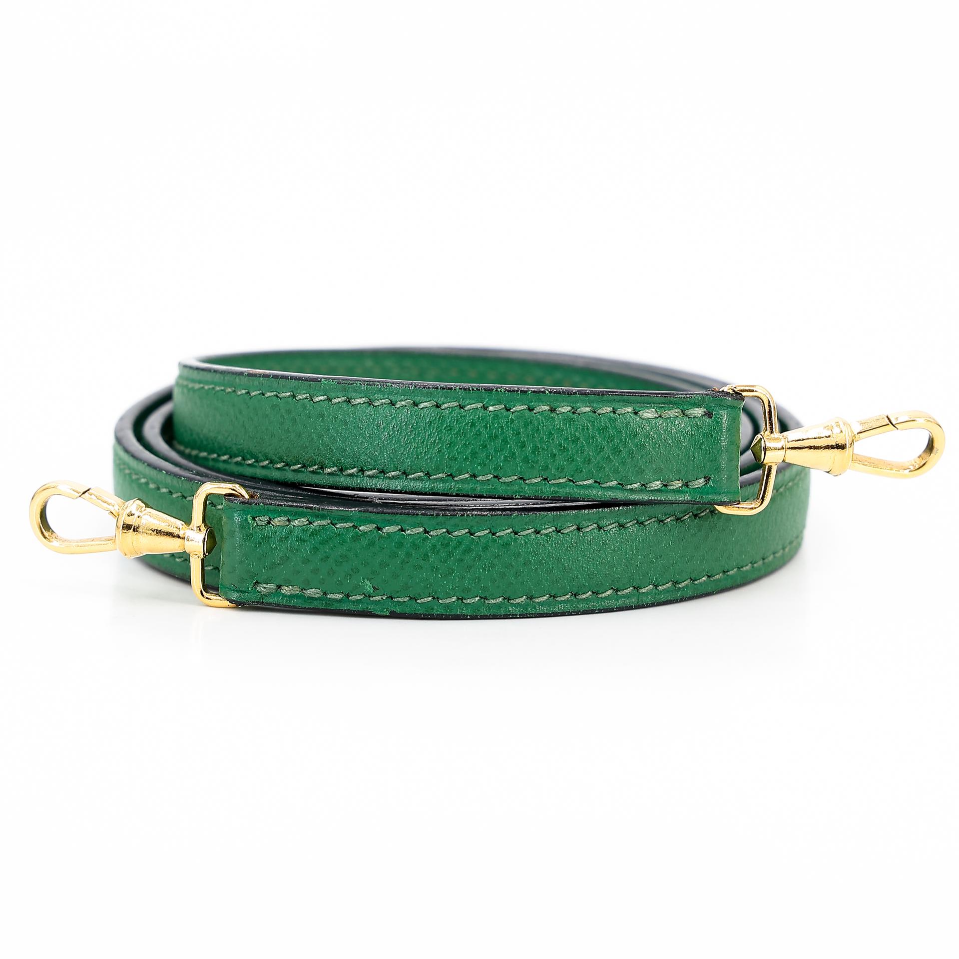 ランク B HERMÈS エルメス ミニケリー グリーン エプソン ゴールド金具 〇Y刻印 - 40