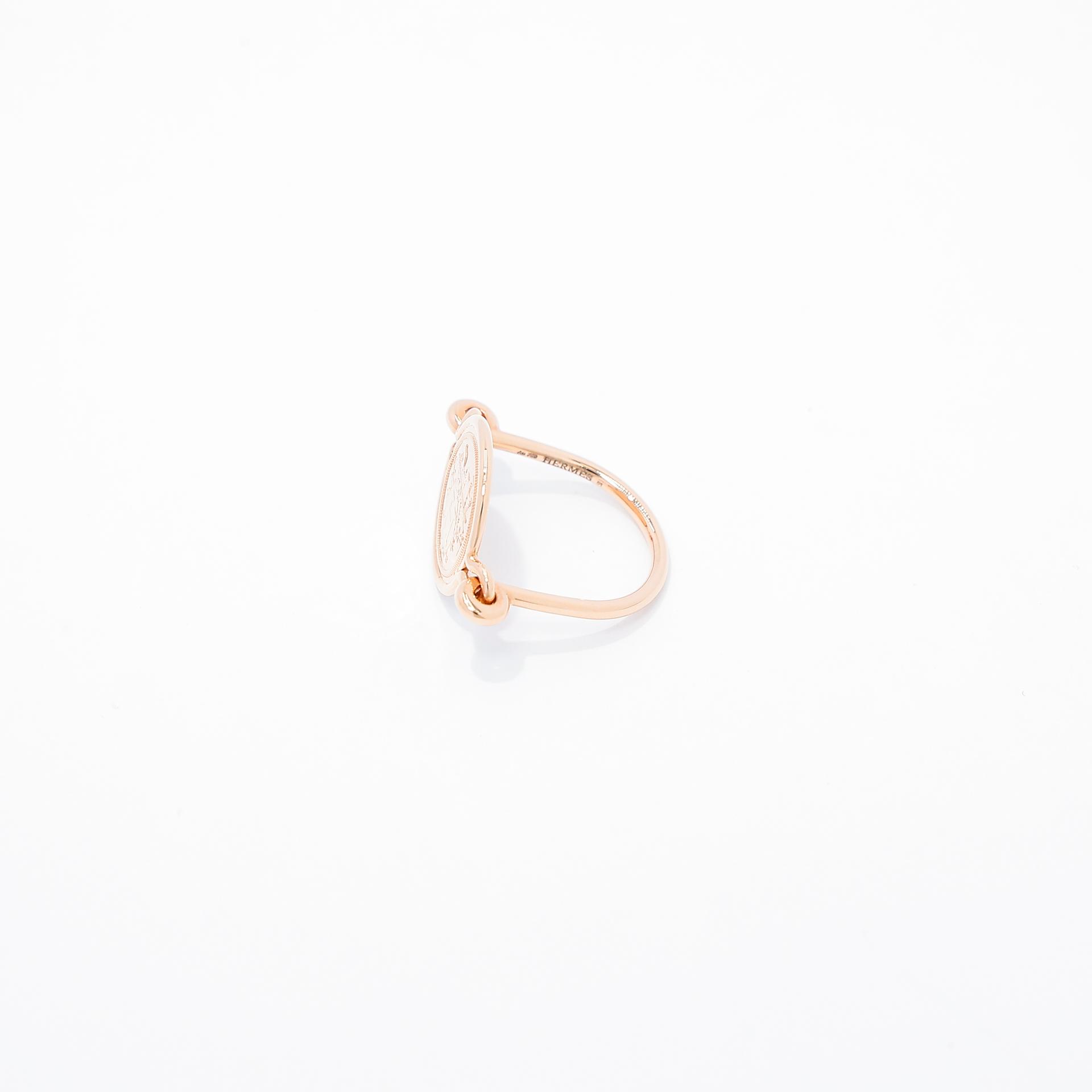 Unused ( Rank NS ) HERMÈS Ring Ex-Libris Rose Gold Rose Gold - 2