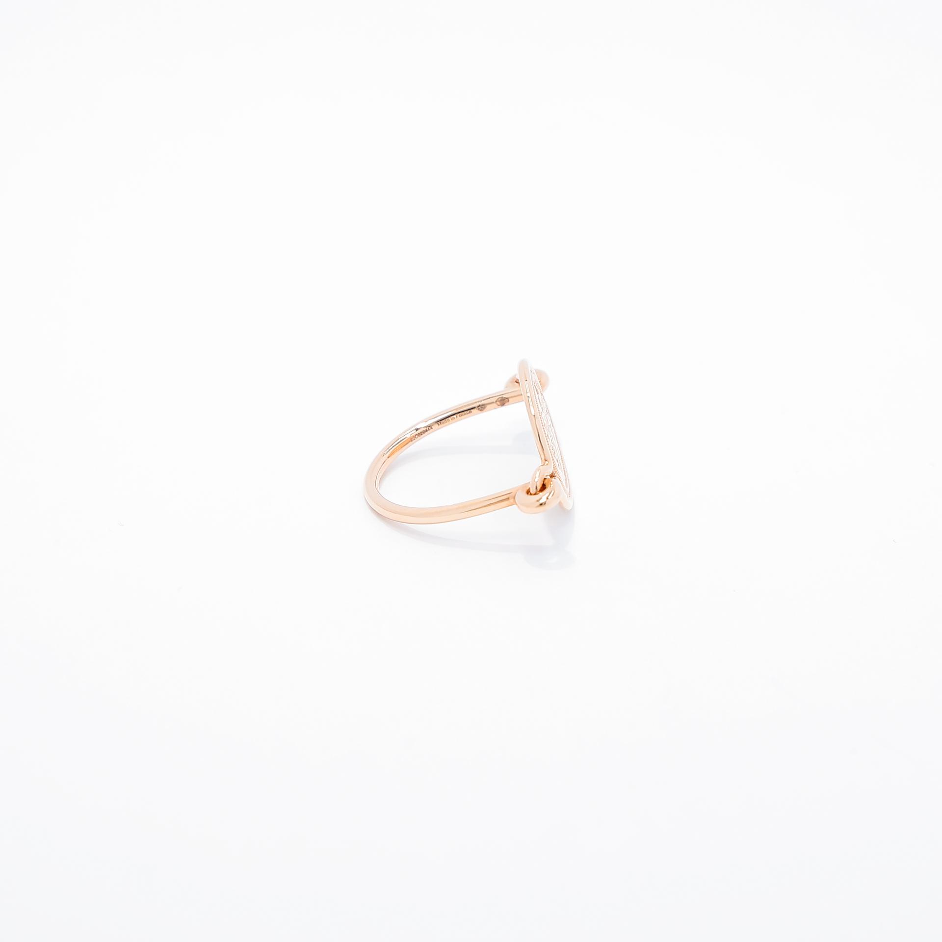 Unused ( Rank NS ) HERMÈS Ring Ex-Libris Rose Gold Rose Gold - 4