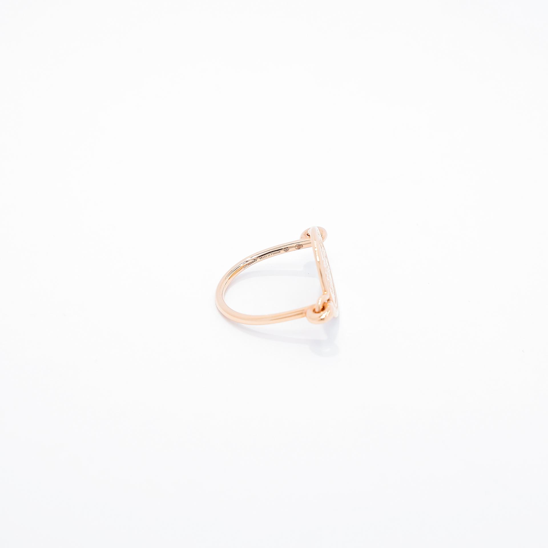 Unused ( Rank NS ) HERMÈS Ring Ex-Libris Rose Gold Rose Gold - 5