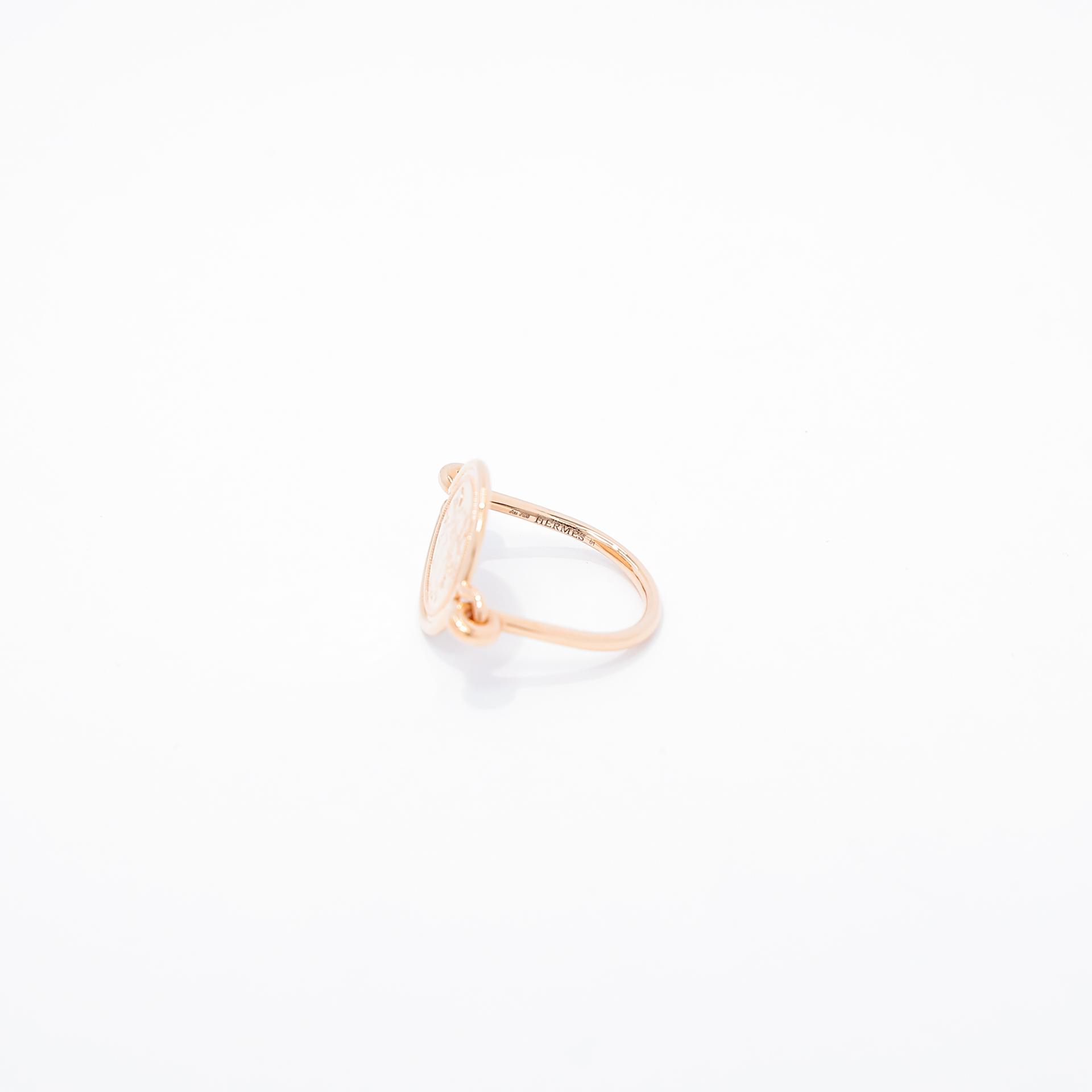 Unused ( Rank NS ) HERMÈS Ring Ex-Libris Rose Gold Rose Gold - 6