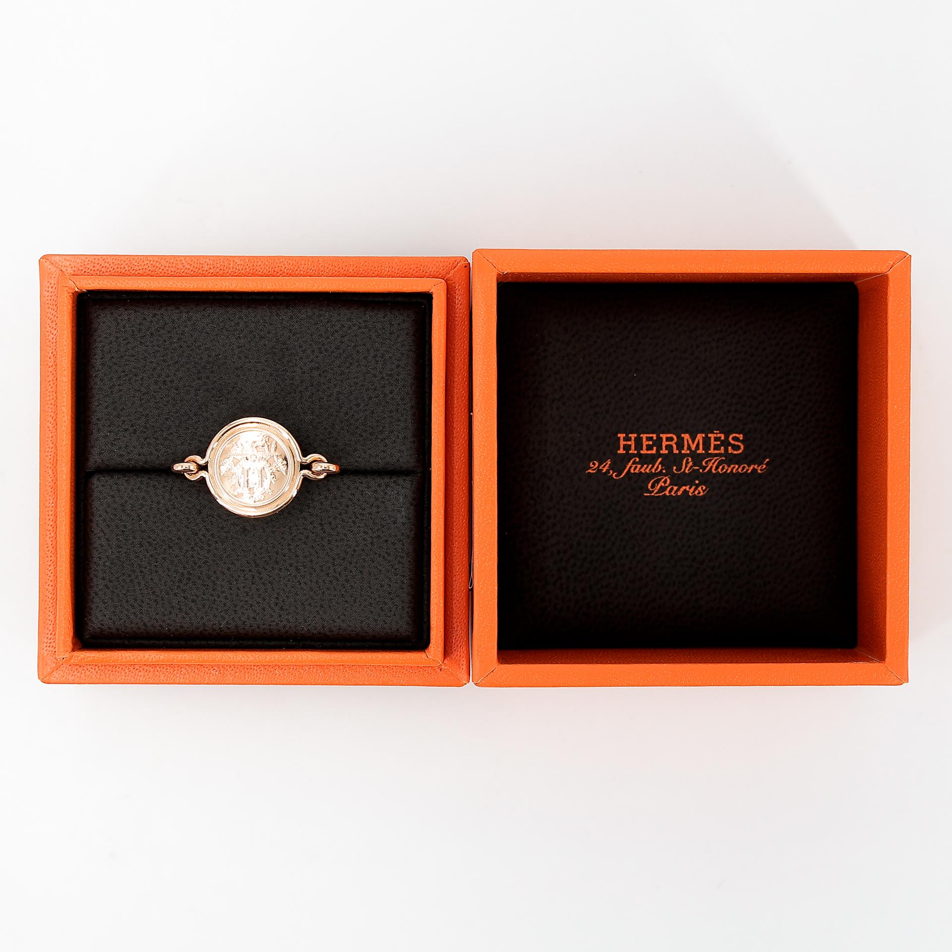Unused ( Rank NS ) HERMÈS Ring Ex-Libris Rose Gold Rose Gold - 7