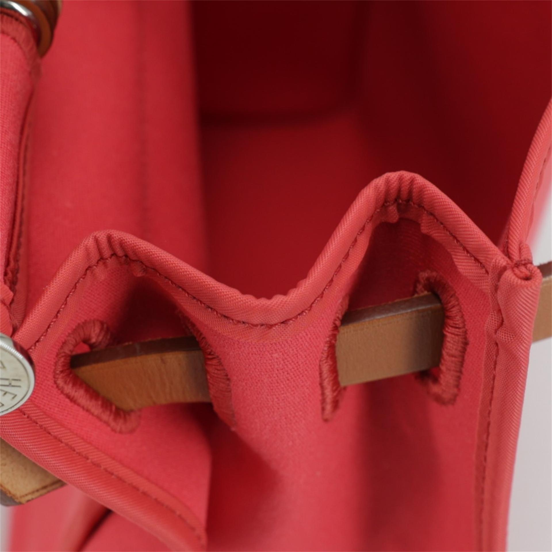 Excellent ( Rank SA ) HERMÈS Herbag Zip 31 PM Fauve (34) Bougainvillea (A5) Barenia Canvas Palladium hardware Square N (2010) - 16