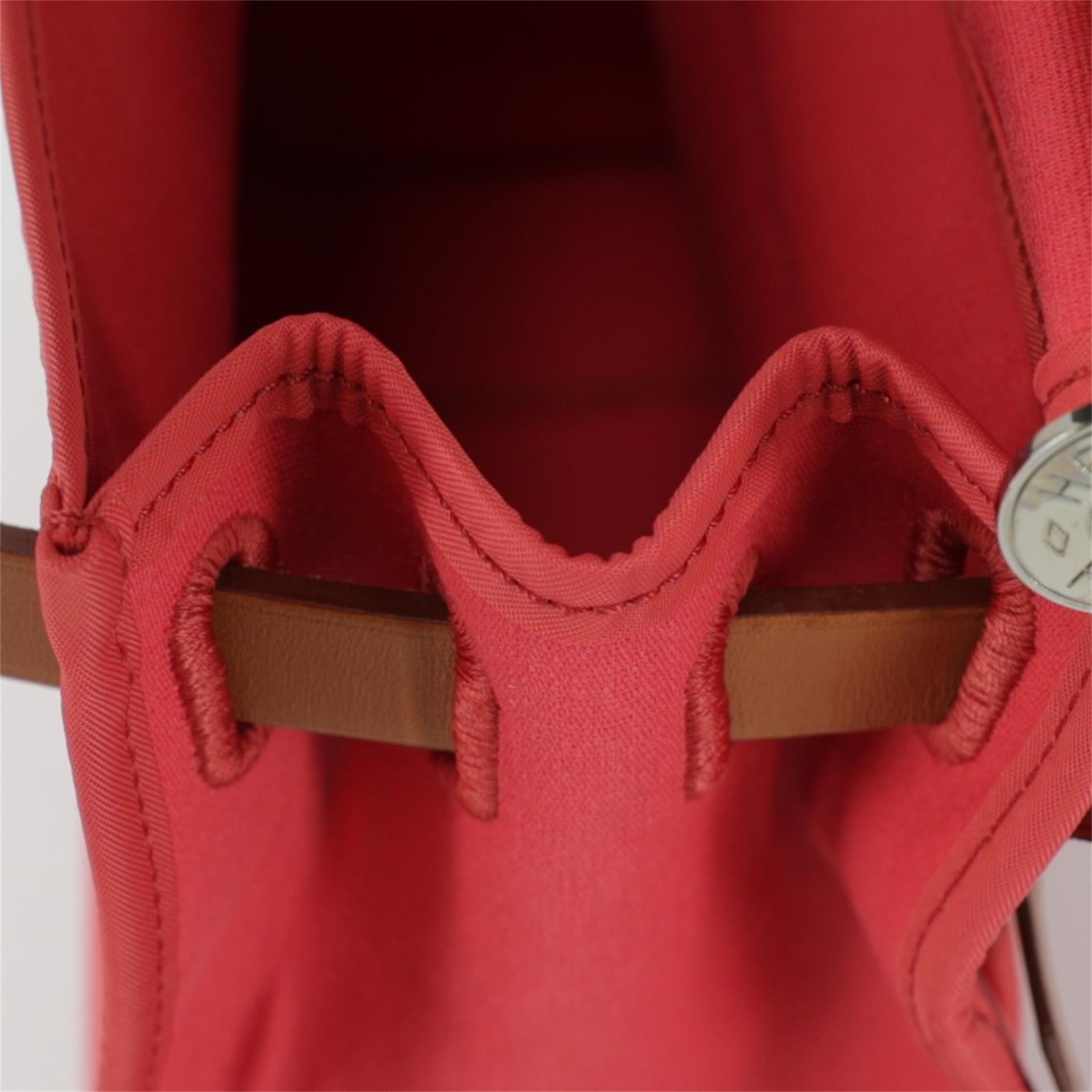 Excellent ( Rank SA ) HERMÈS Herbag Zip 31 PM Fauve (34) Bougainvillea (A5) Barenia Canvas Palladium hardware Square N (2010) - 17