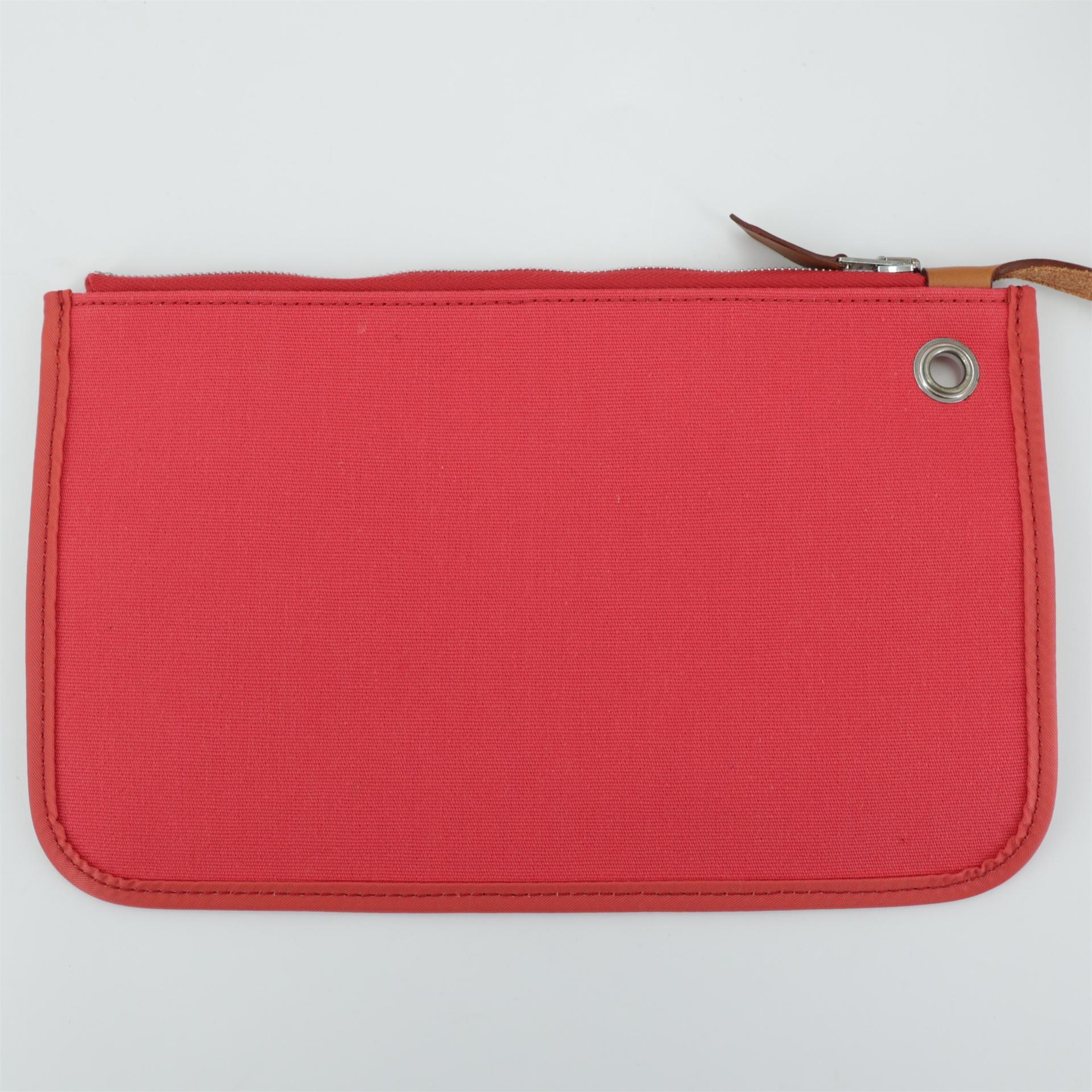Excellent ( Rank SA ) HERMÈS Herbag Zip 31 PM Fauve (34) Bougainvillea (A5) Barenia Canvas Palladium hardware Square N (2010) - 19
