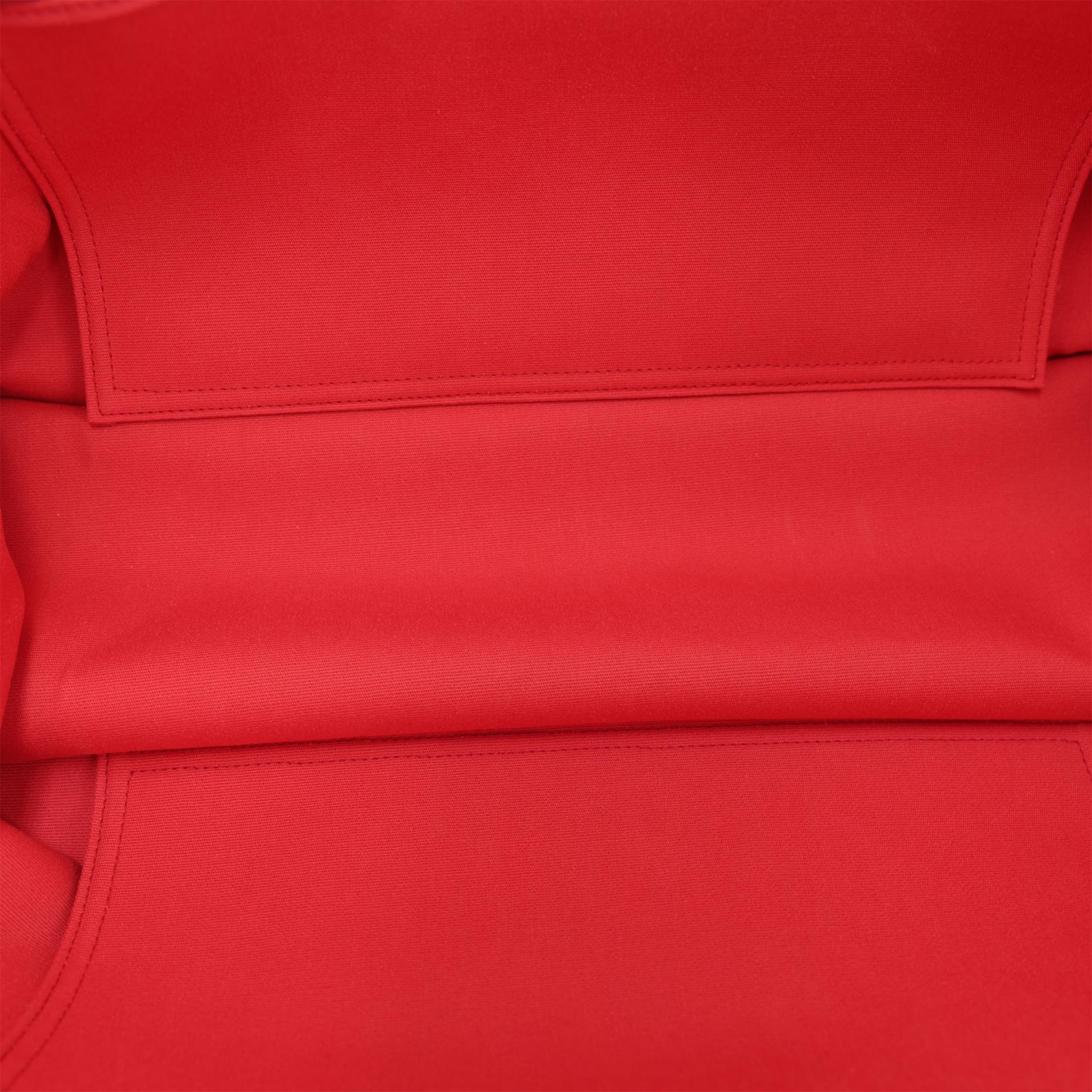 Excellent ( Rank SA ) HERMÈS Cabag Elan 39 Fauve (34) Bougainvillea (A5) Barenia Canvas Palladium hardware Square N (2010) - 10