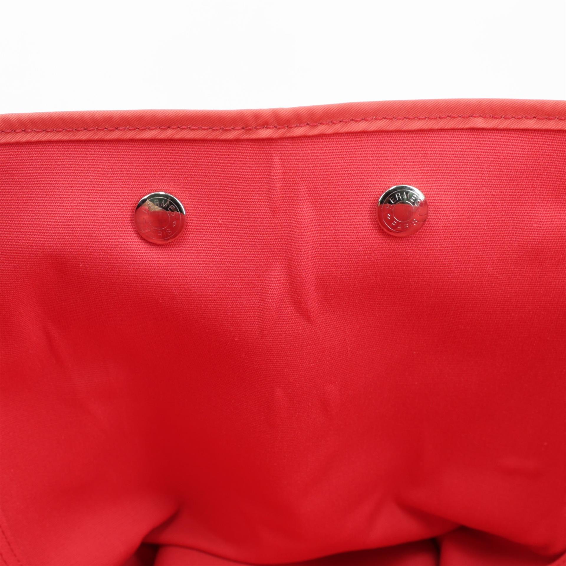 Excellent ( Rank SA ) HERMÈS Cabag Elan 39 Fauve (34) Bougainvillea (A5) Barenia Canvas Palladium hardware Square N (2010) - 11