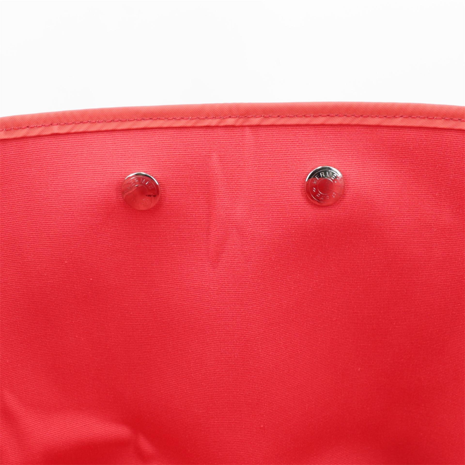 Excellent ( Rank SA ) HERMÈS Cabag Elan 39 Fauve (34) Bougainvillea (A5) Barenia Canvas Palladium hardware Square N (2010) - 12