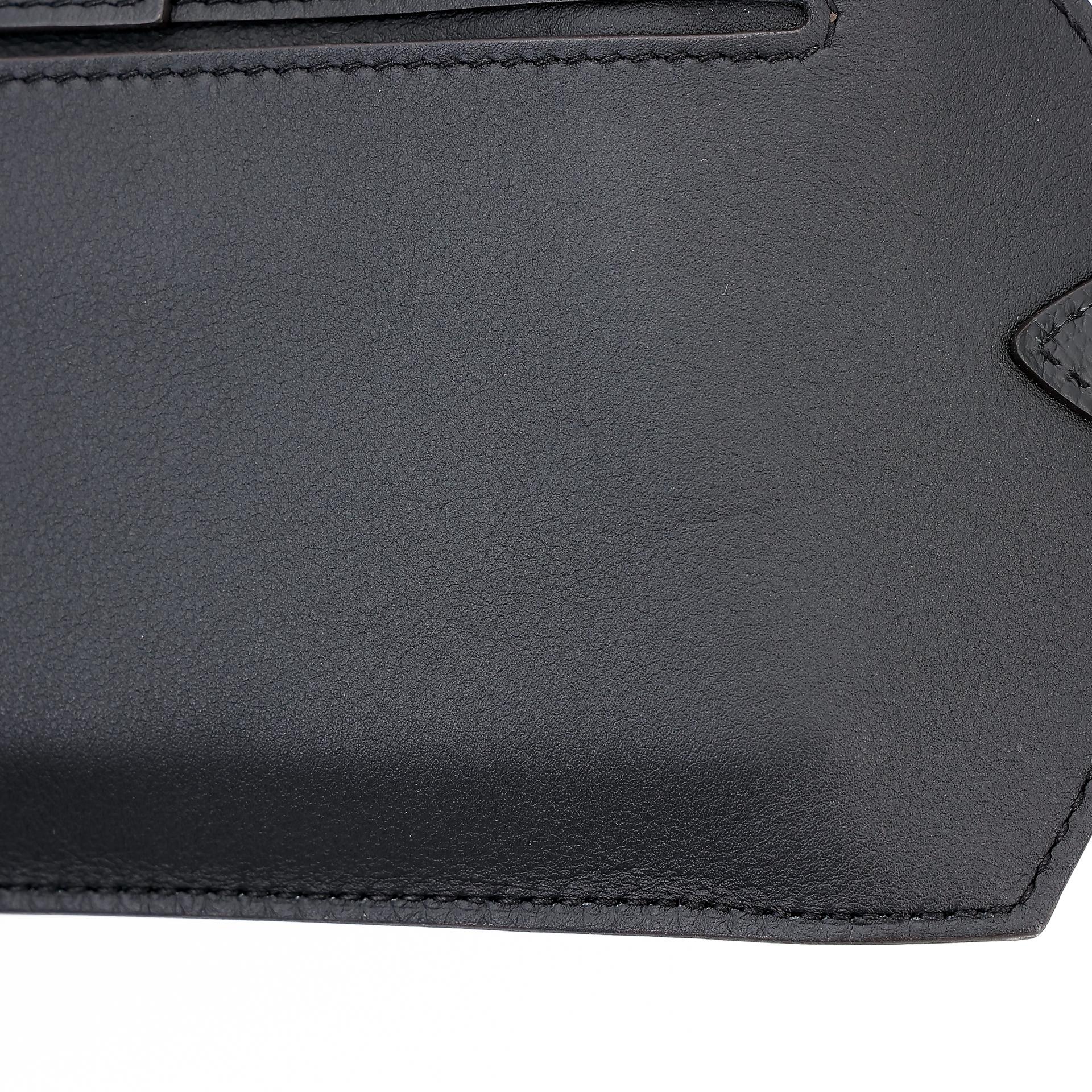 Unused ( Rank NS ) HERMÈS Elan Pocket 24 belt Black (89) Swift Palladium hardware B (2023) - 5