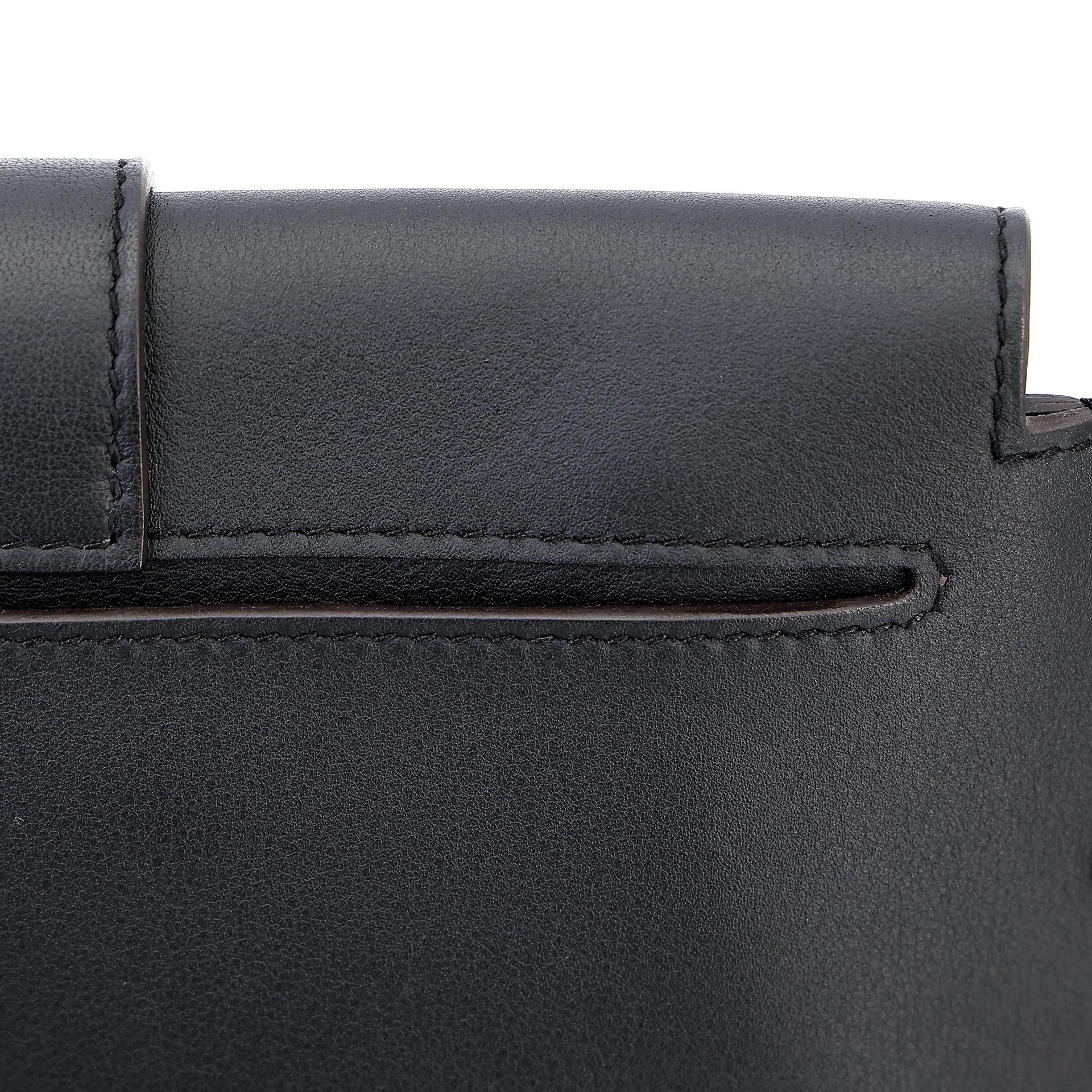 Unused ( Rank NS ) HERMÈS Elan Pocket 24 belt Black (89) Swift Palladium hardware B (2023) - 6