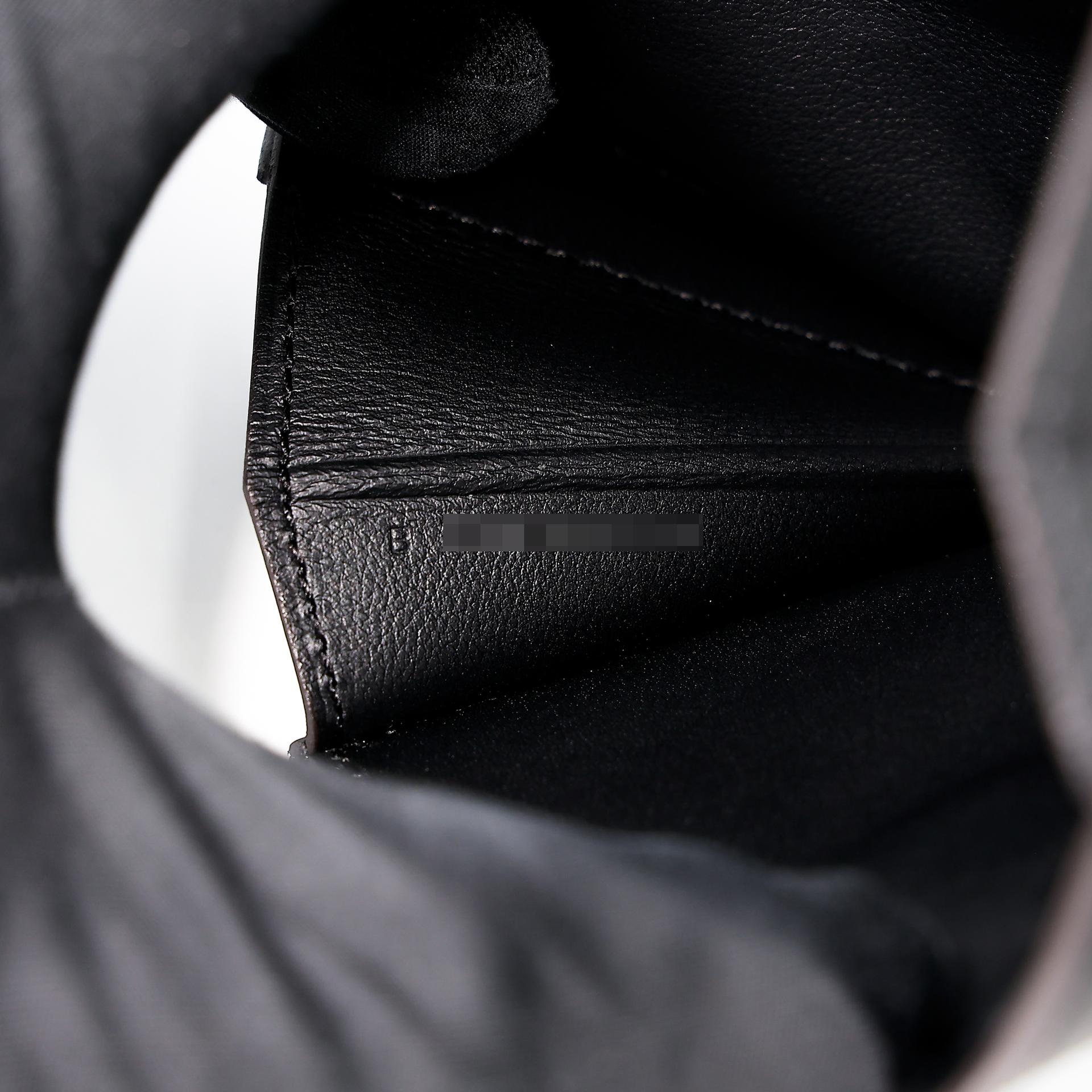 Unused ( Rank NS ) HERMÈS Elan Pocket 24 belt Black (89) Swift Palladium hardware B (2023) - 15