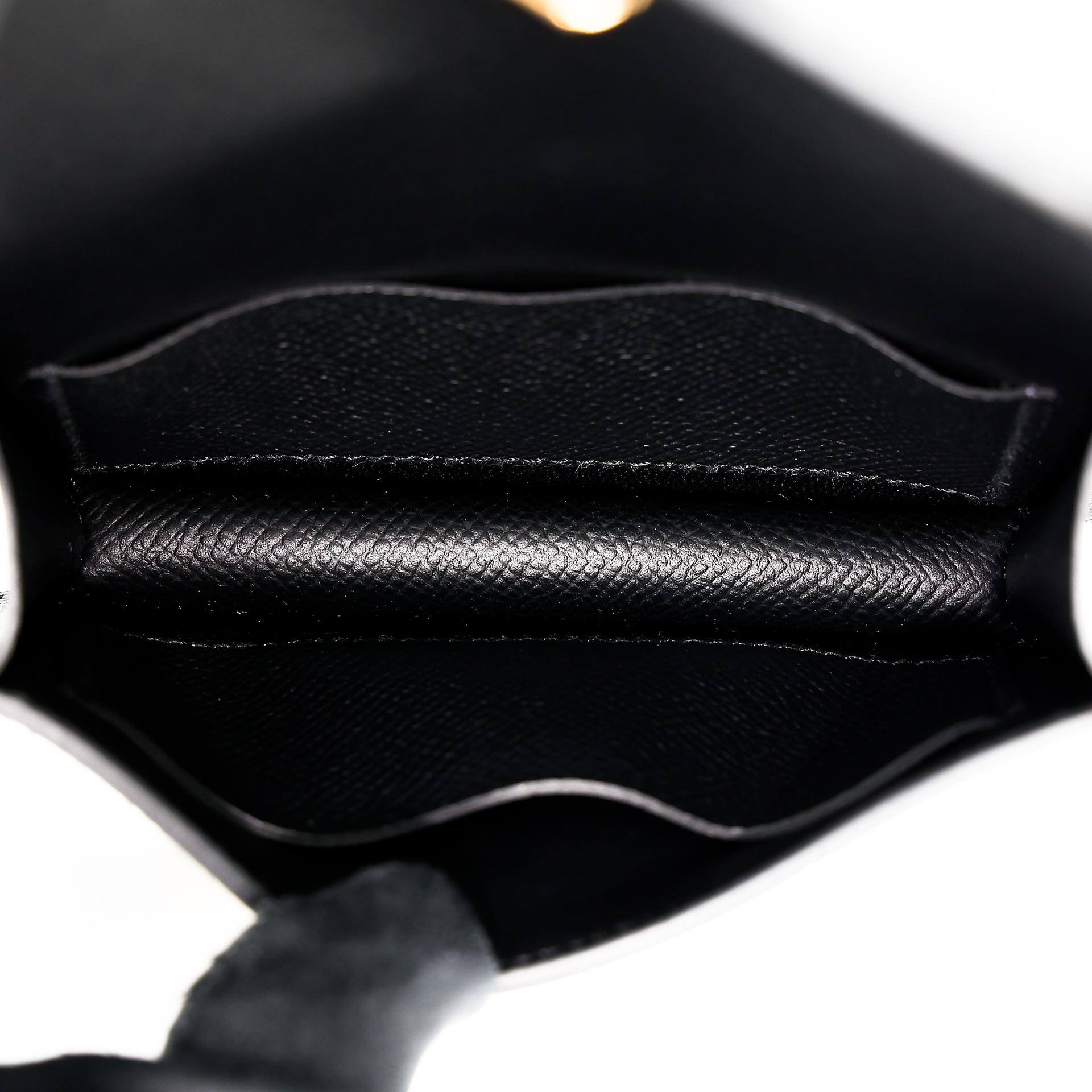 Unused ( Rank NS ) HERMÈS Constance Slim Wallet Black (89) Epsom Gold hardware B (2023) - 14