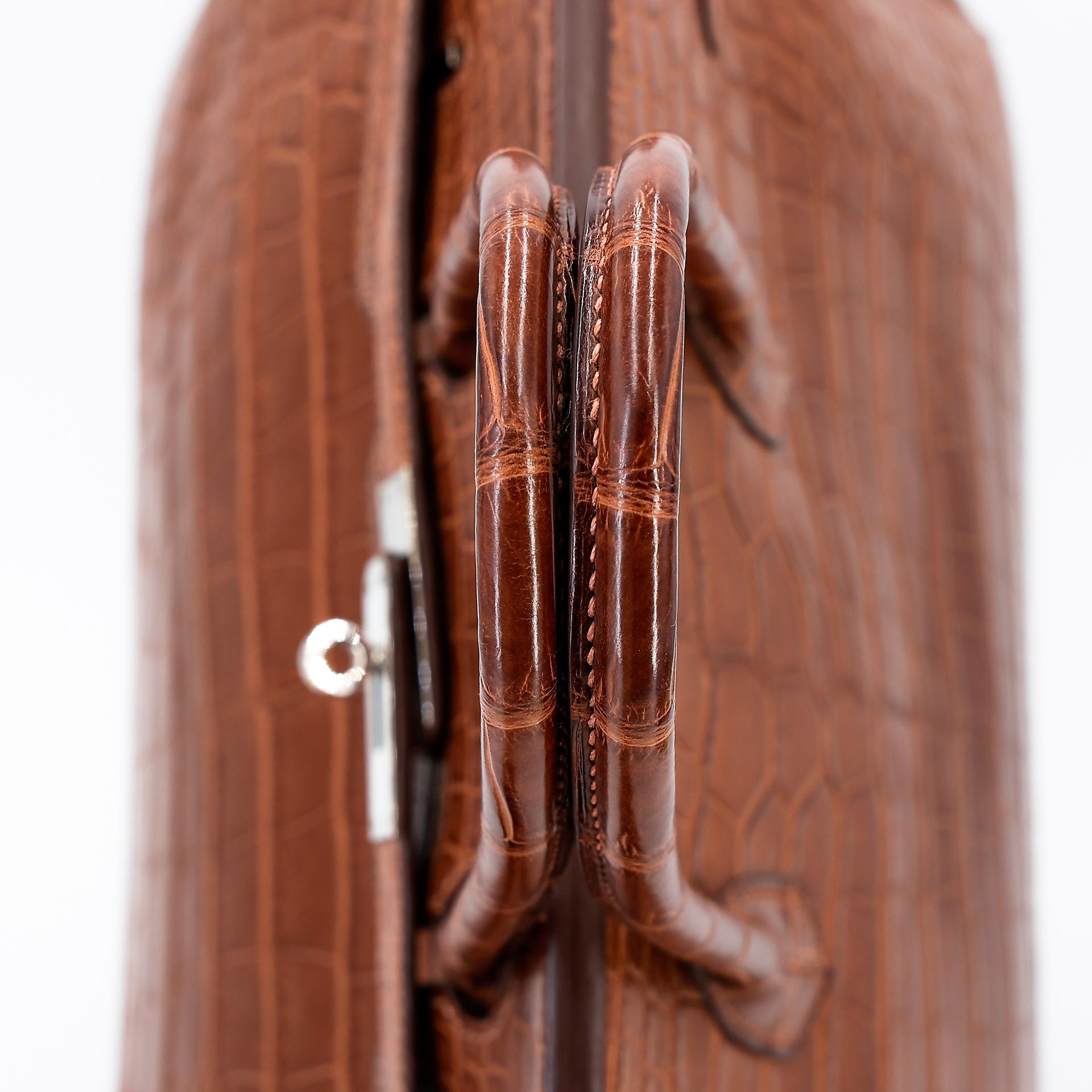 Very Good ( Rank A) HERMÈS Birkin 35 Marron d’Inde (4I) Alligator Palladium hardware Square P (2012) - 8