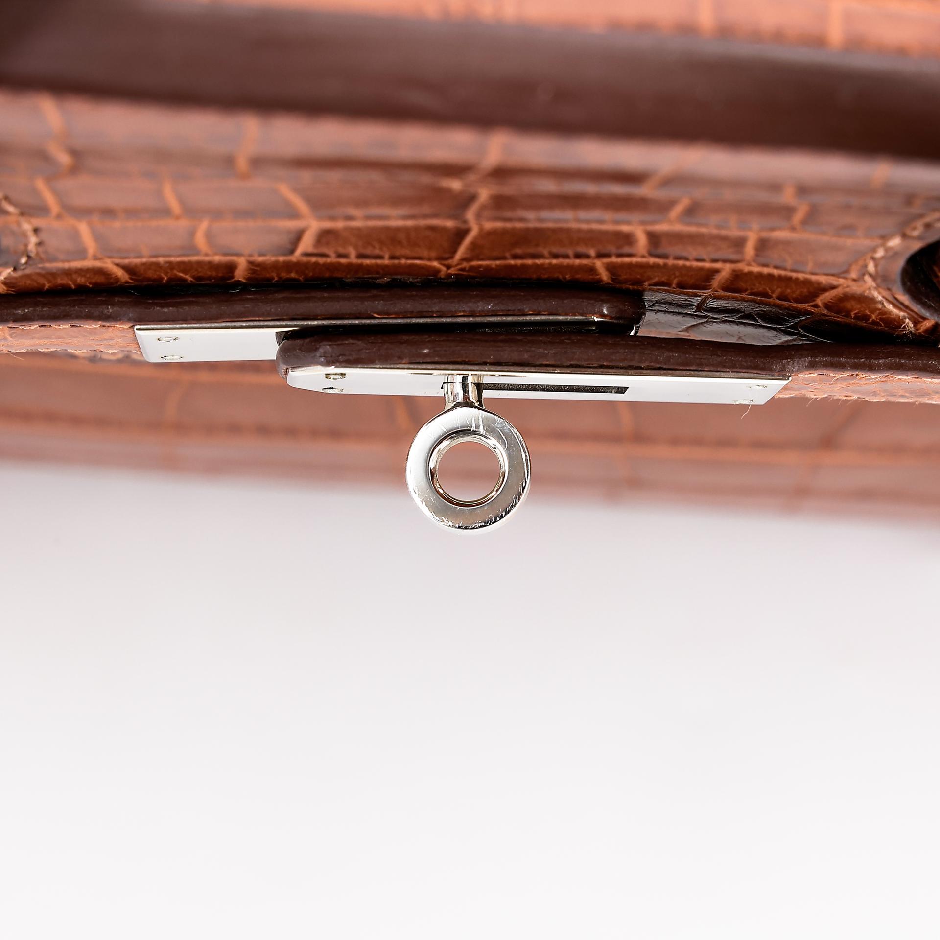Very Good ( Rank A) HERMÈS Birkin 35 Marron d’Inde (4I) Alligator Palladium hardware Square P (2012) - 23