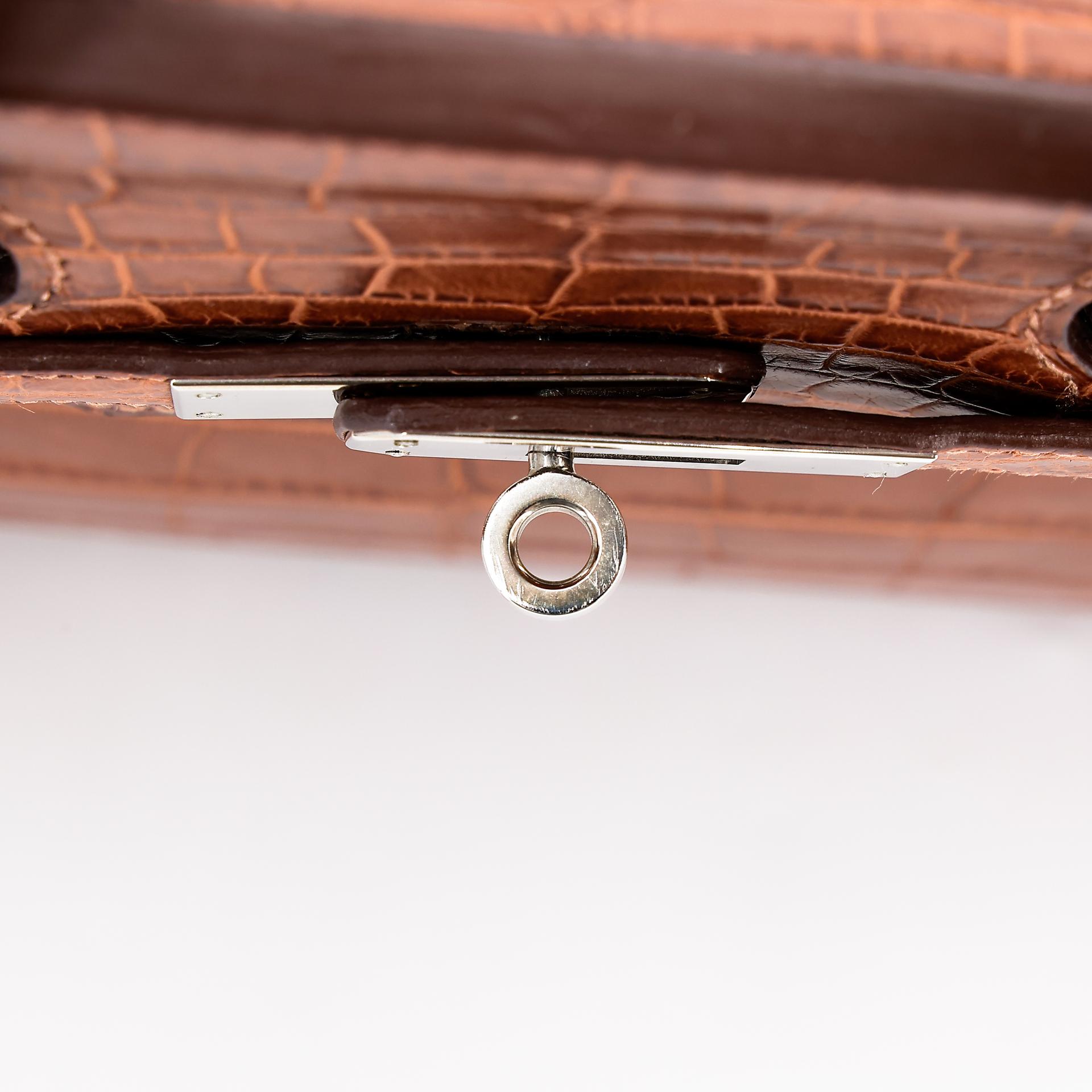 Very Good ( Rank A) HERMÈS Birkin 35 Marron d’Inde (4I) Alligator Palladium hardware Square P (2012) - 24