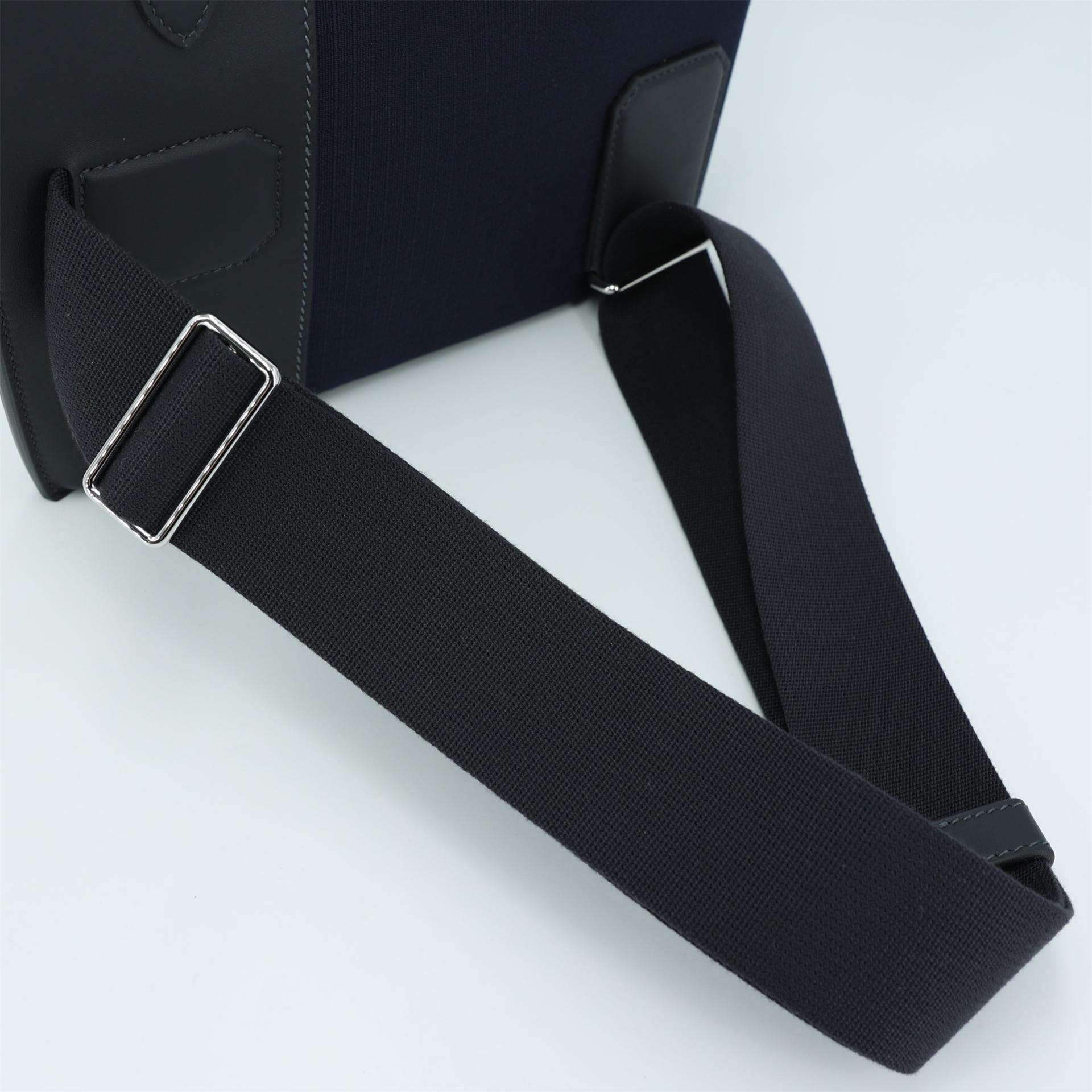 Brand New ( Rank N ) HERMÈS Hac a Dos PM Black Bleu Nuit (2Z) Canvas Swift Palladium hardware W (2024) - 3