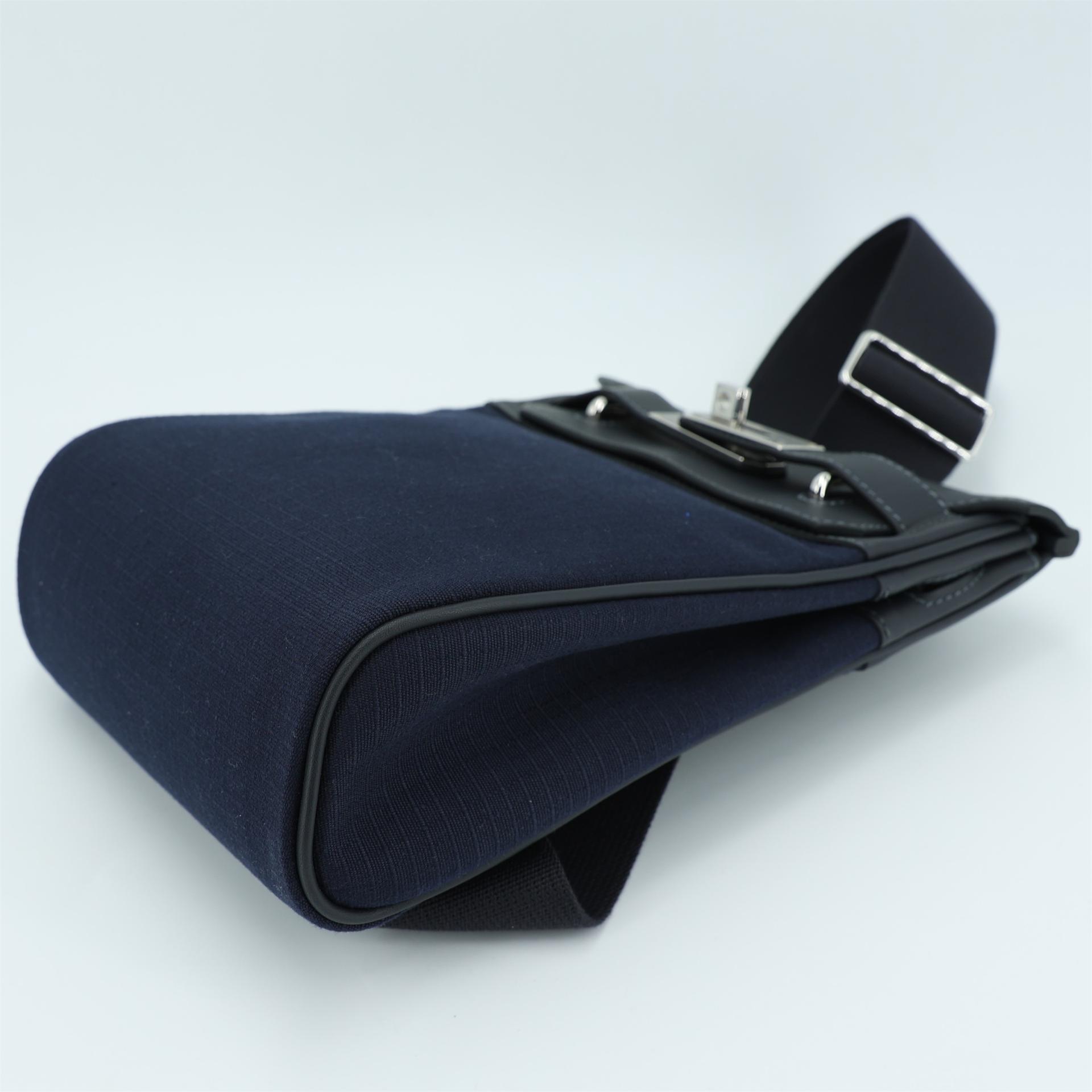 Brand New ( Rank N ) HERMÈS Hac a Dos PM Black Bleu Nuit (2Z) Canvas Swift Palladium hardware W (2024) - 5