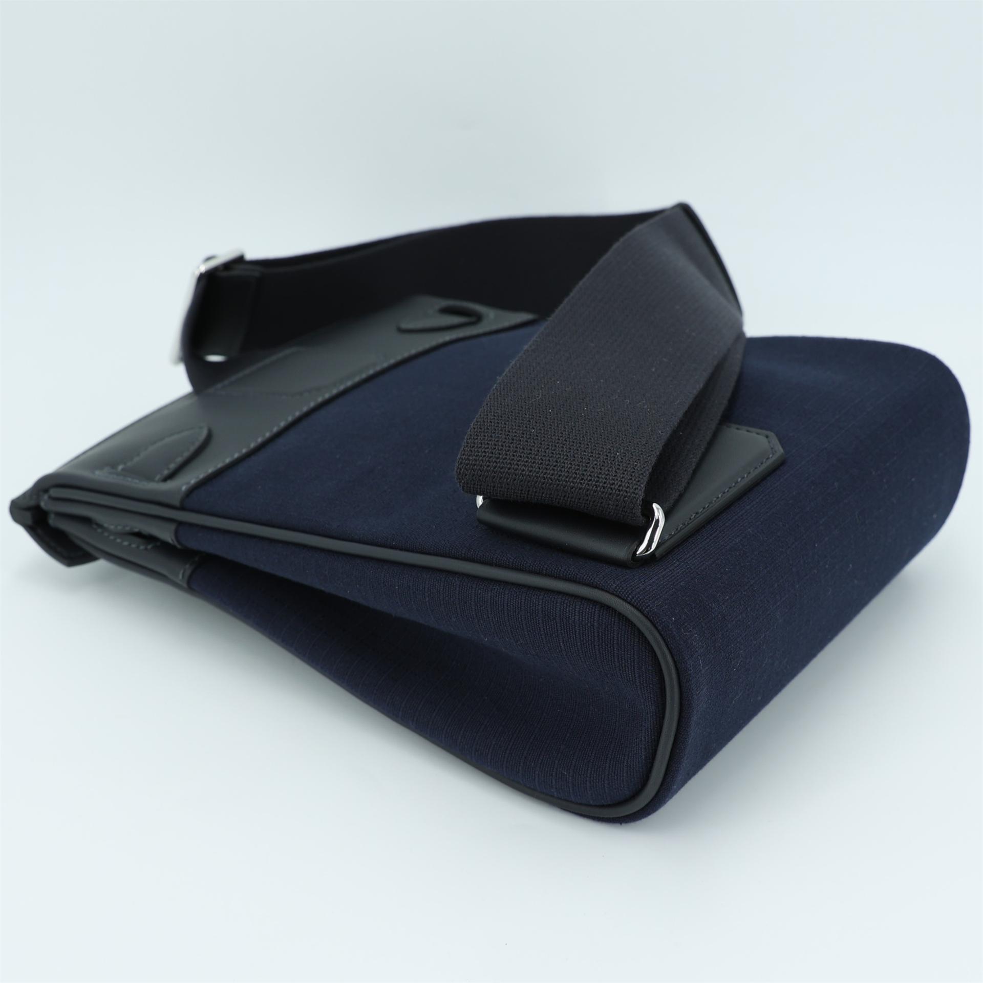 Brand New ( Rank N ) HERMÈS Hac a Dos PM Black Bleu Nuit (2Z) Canvas Swift Palladium hardware W (2024) - 6