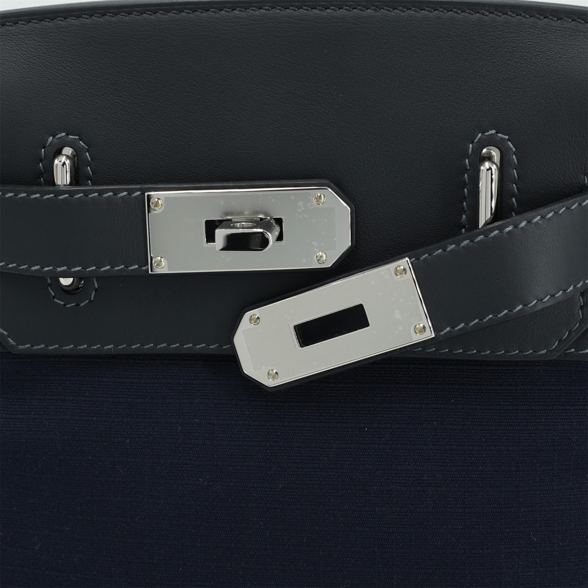 Brand New ( Rank N ) HERMÈS Hac a Dos PM Black Bleu Nuit (2Z) Canvas Swift Palladium hardware W (2024) - 7