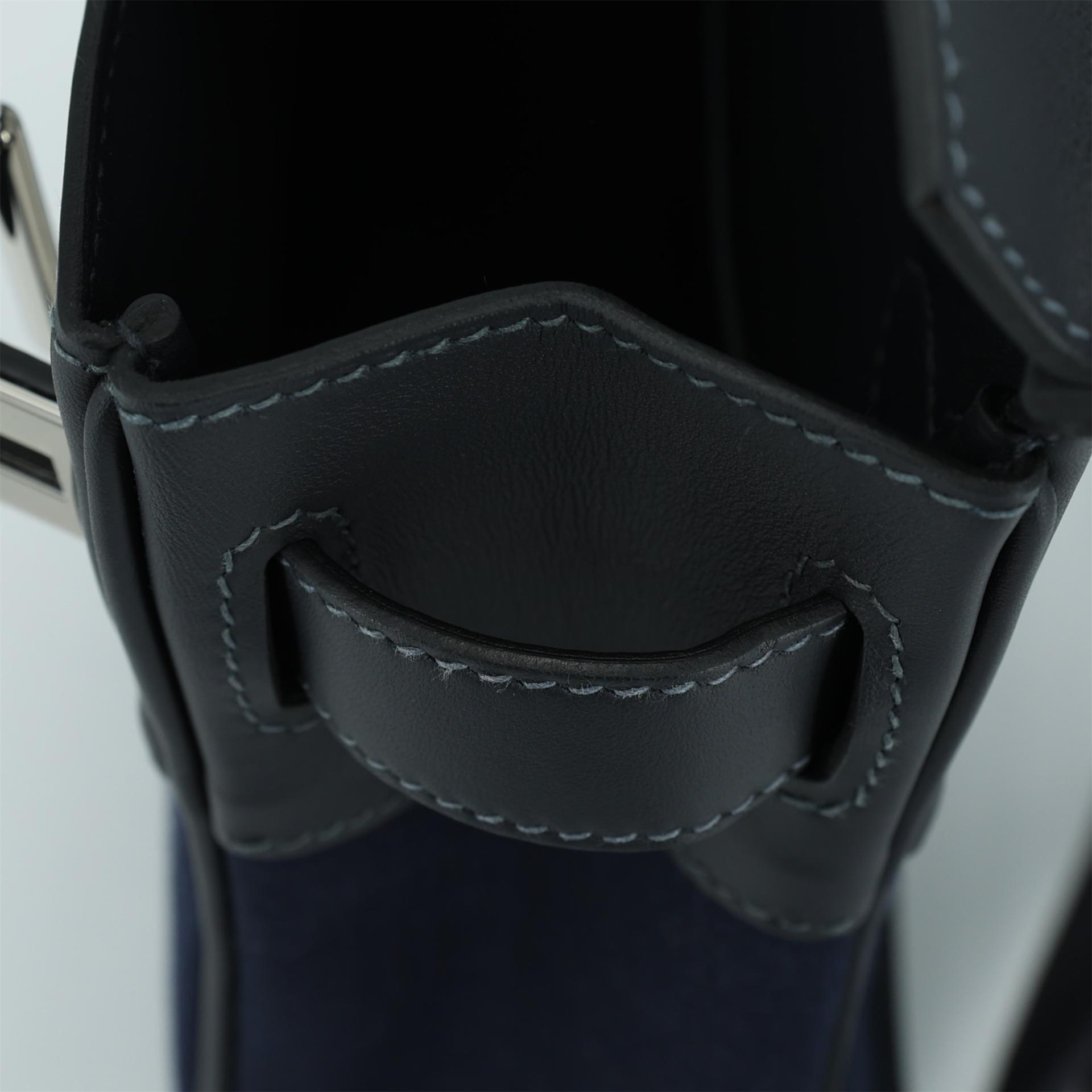 Brand New ( Rank N ) HERMÈS Hac a Dos PM Black Bleu Nuit (2Z) Canvas Swift Palladium hardware W (2024) - 12
