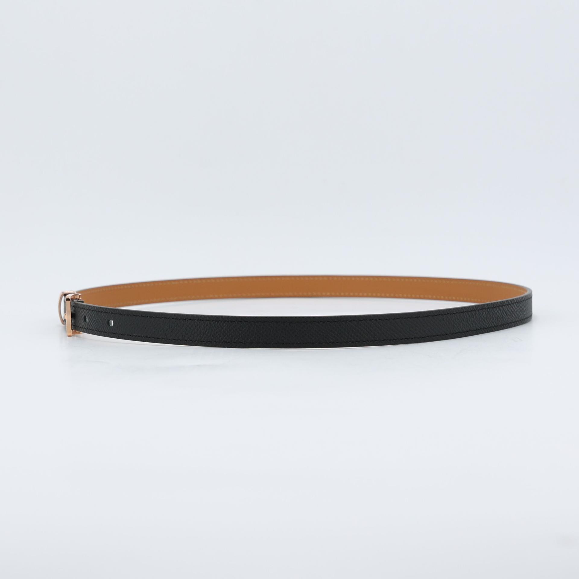 Brand New ( Rank N ) HERMÈS Pop H 15 Belt Black (89) Epsom - 2