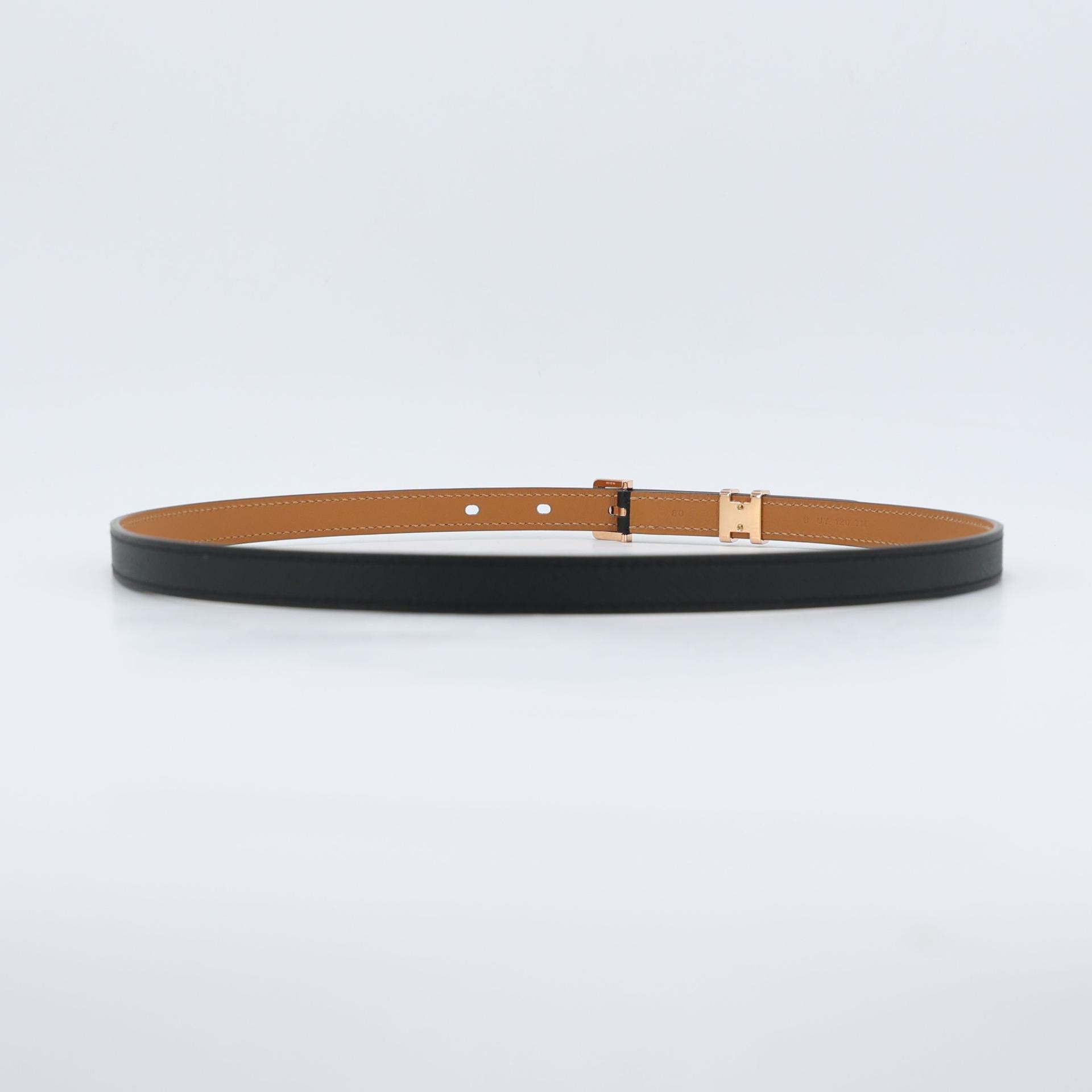 Brand New ( Rank N ) HERMÈS Pop H 15 Belt Black (89) Epsom - 4