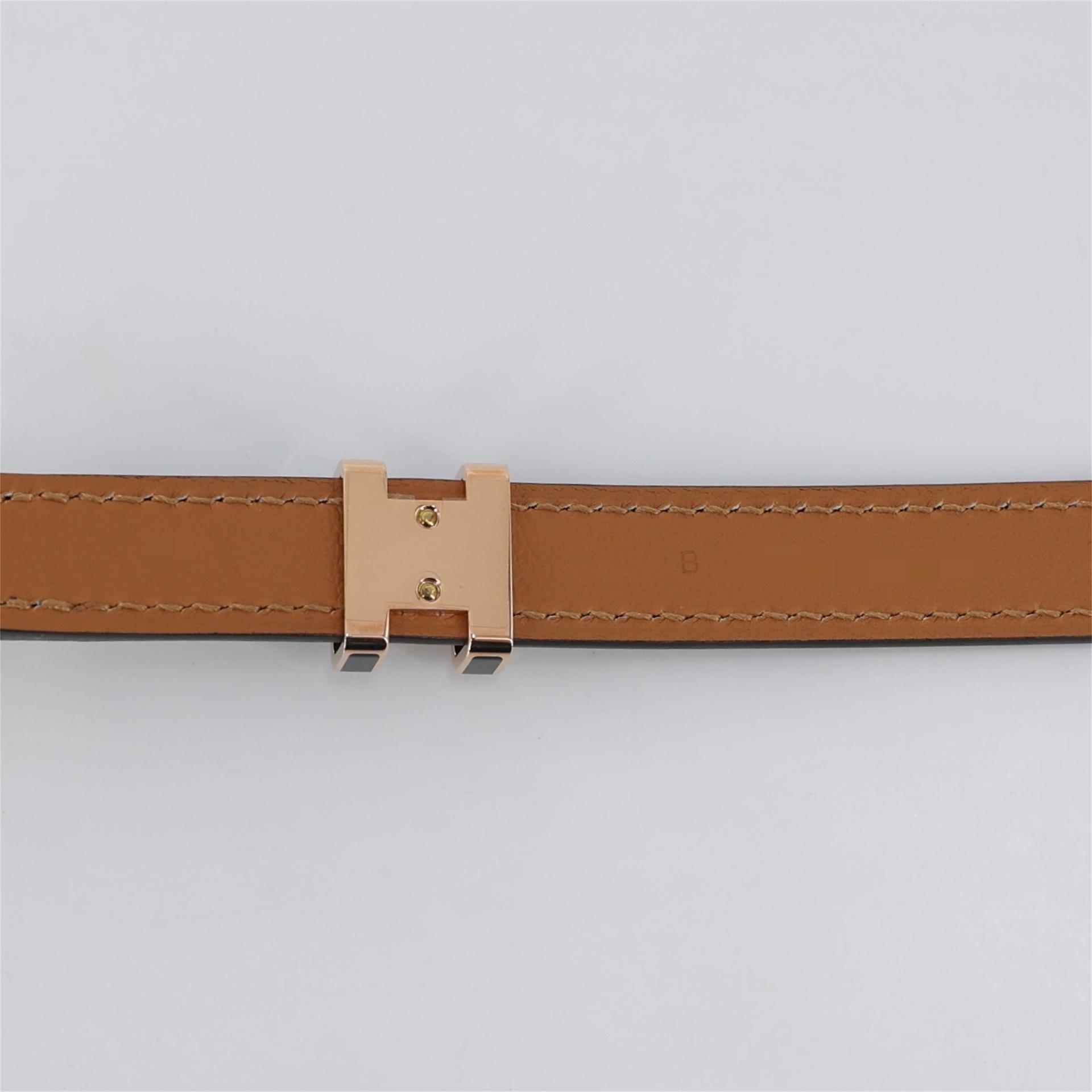 Brand New ( Rank N ) HERMÈS Pop H 15 Belt Black (89) Epsom - 9