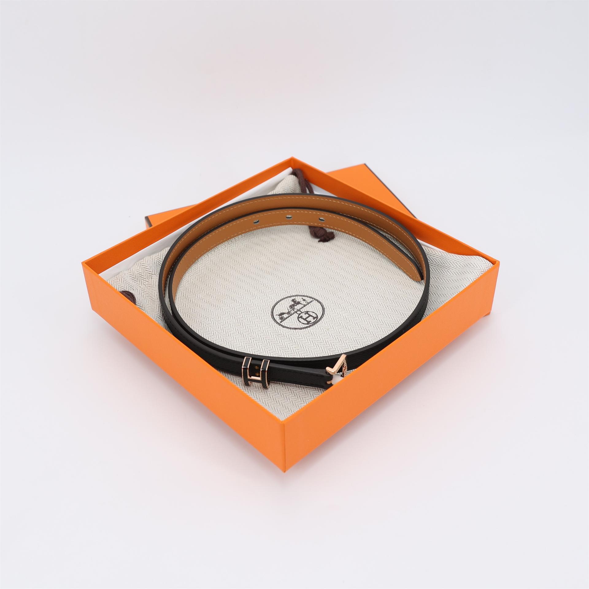 Brand New ( Rank N ) HERMÈS Pop H 15 Belt Black (89) Epsom - 10