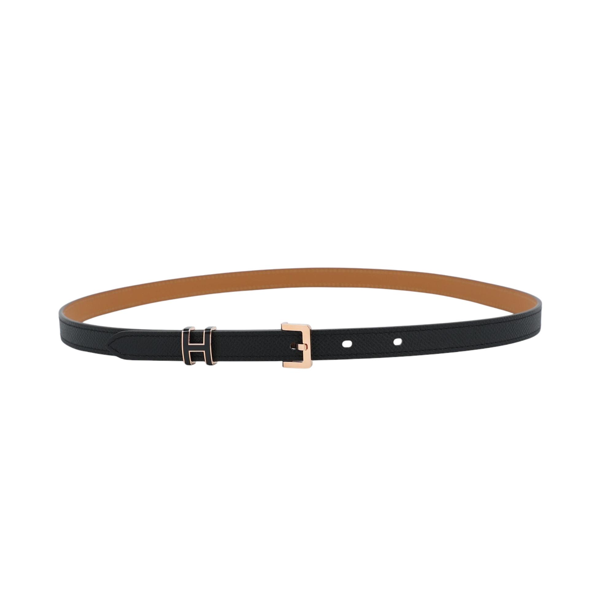 Brand New ( Rank N ) HERMÈS Pop H 15 Belt Black (89) Epsom - 1