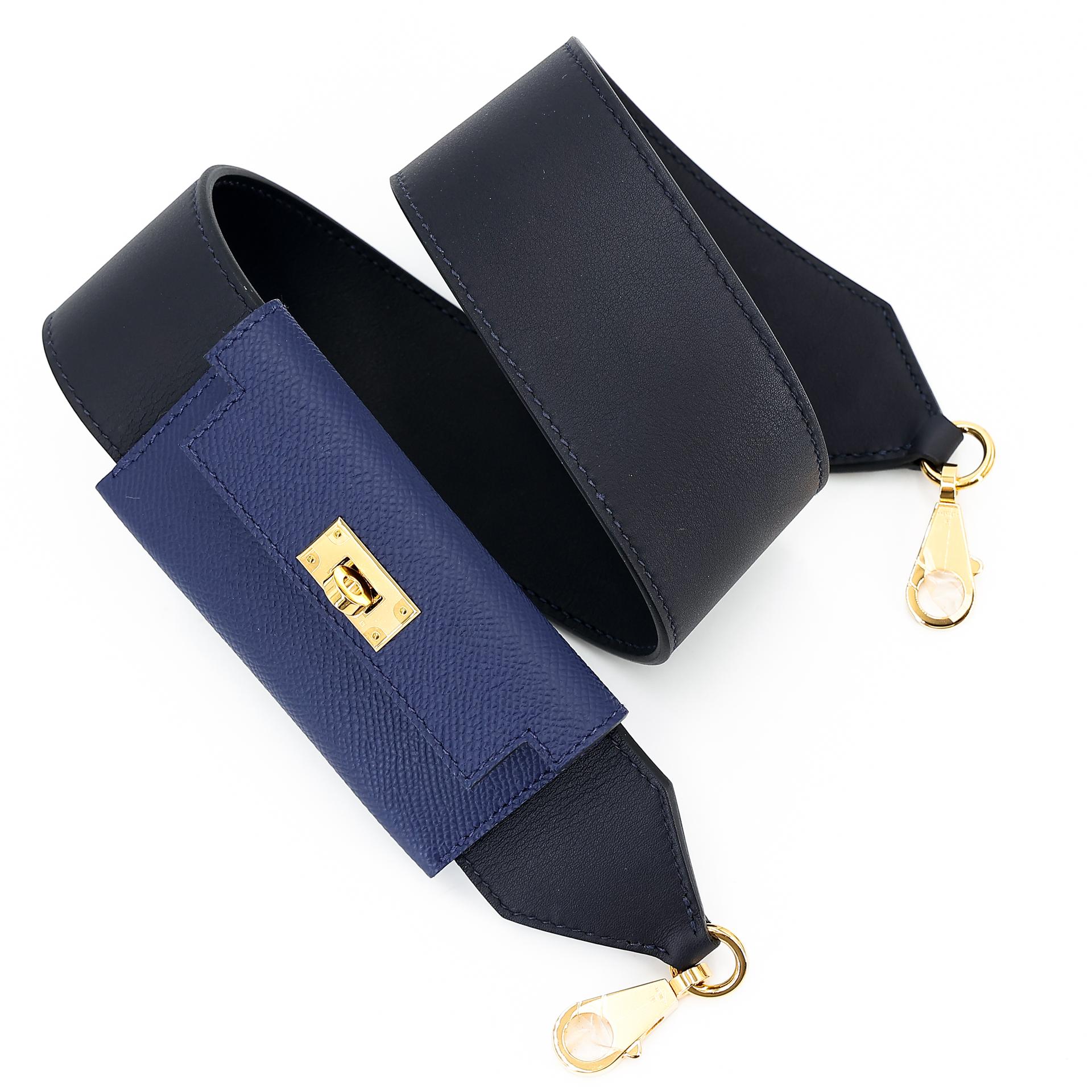 Unused ( Rank NS ) HERMÈS Kelly Pocket Bag Strap Caban (3Y) Deep Blue (S4) Swift Canvas Gold hardware B (2023) - 2