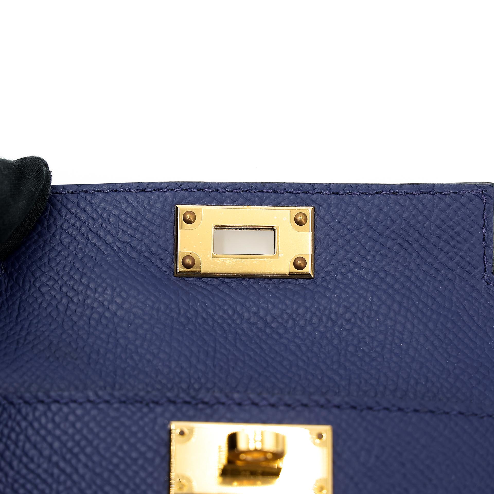 Unused ( Rank NS ) HERMÈS Kelly Pocket Bag Strap Caban (3Y) Deep Blue (S4) Swift Canvas Gold hardware B (2023) - 6