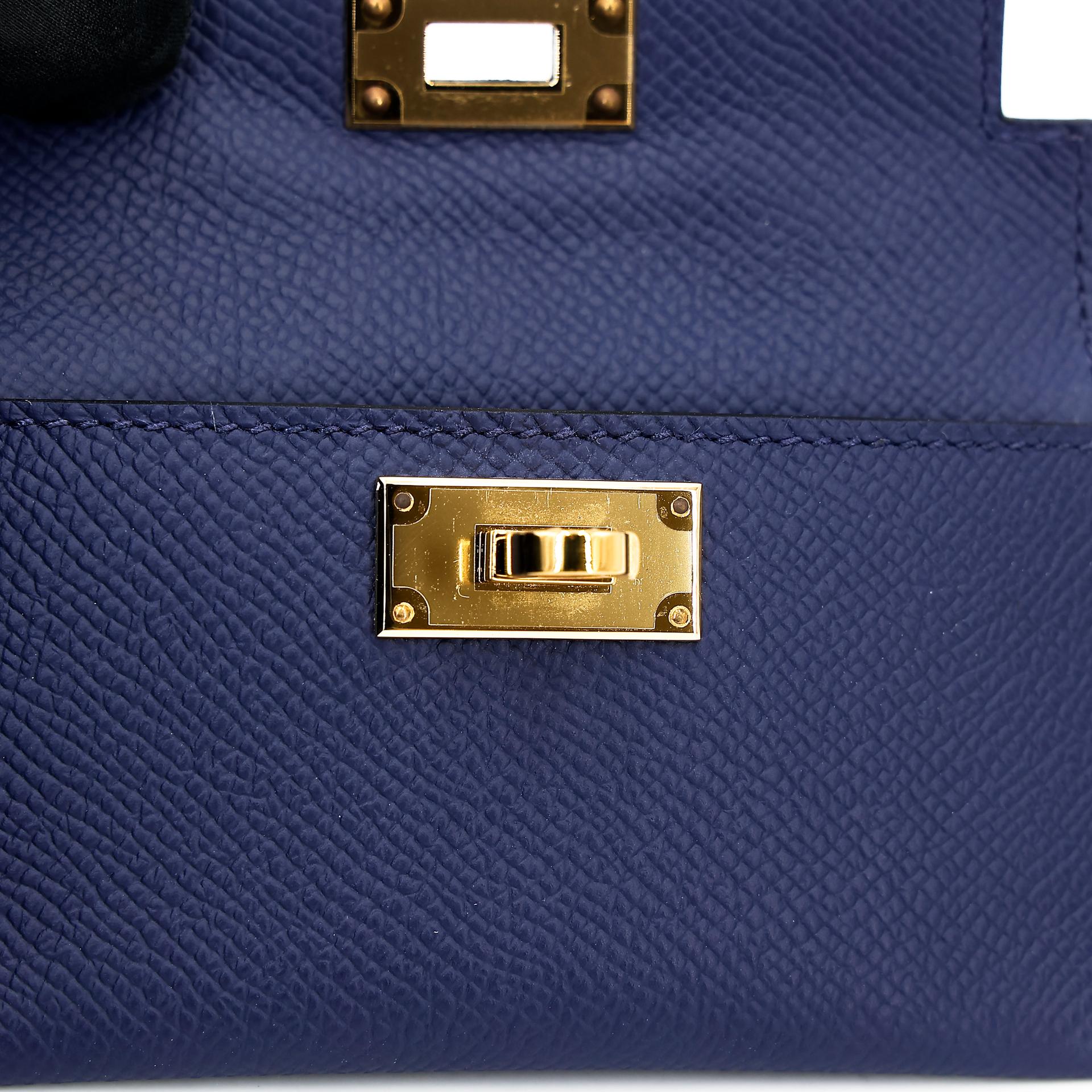 Unused ( Rank NS ) HERMÈS Kelly Pocket Bag Strap Caban (3Y) Deep Blue (S4) Swift Canvas Gold hardware B (2023) - 7