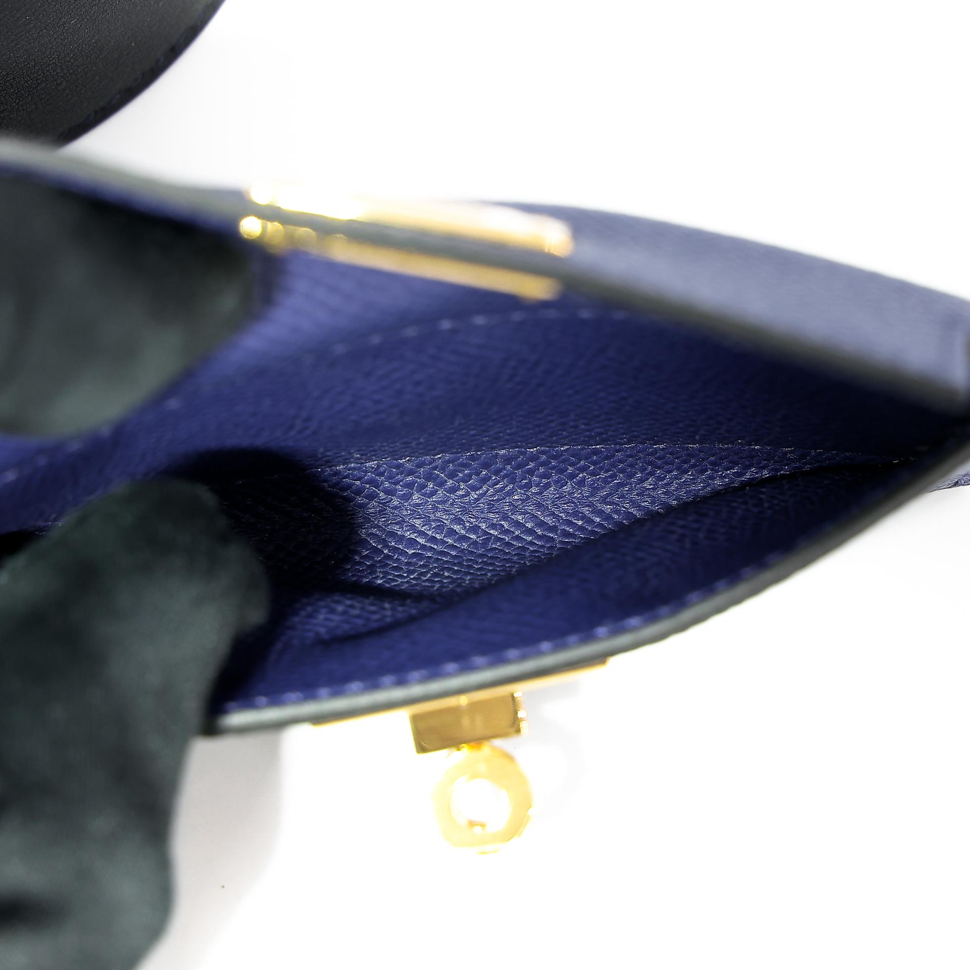 Unused ( Rank NS ) HERMÈS Kelly Pocket Bag Strap Caban (3Y) Deep Blue (S4) Swift Canvas Gold hardware B (2023) - 8