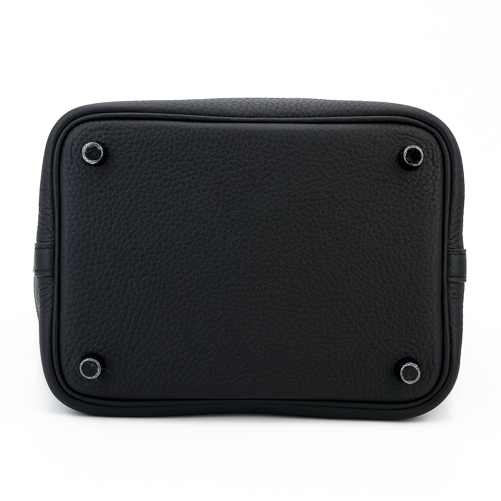 Unused ( Rank NS ) HERMÈS Limited Edition Picotin Lock PM So Black Black (89) Clemence Black hardware Y (2020) - 6