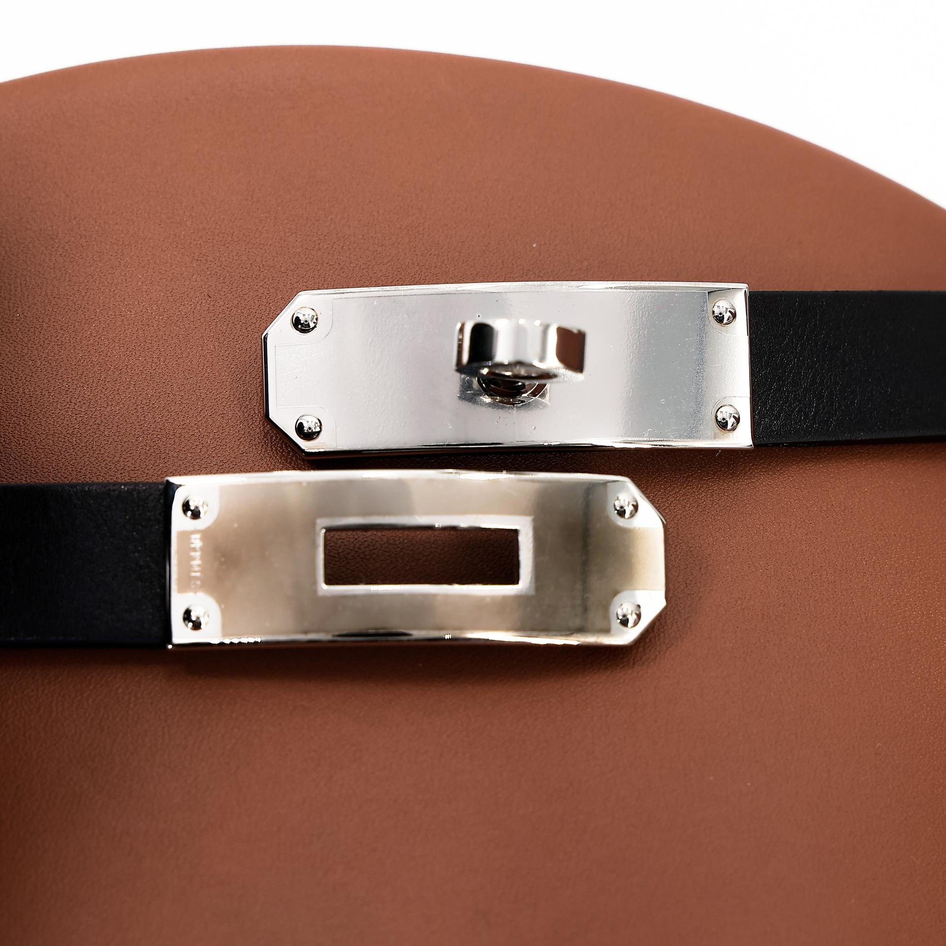Brand New ( Rank N ) HERMÈS Botte Femme Jumping Brown Black (89) Box-calf Palladium hardware - 6