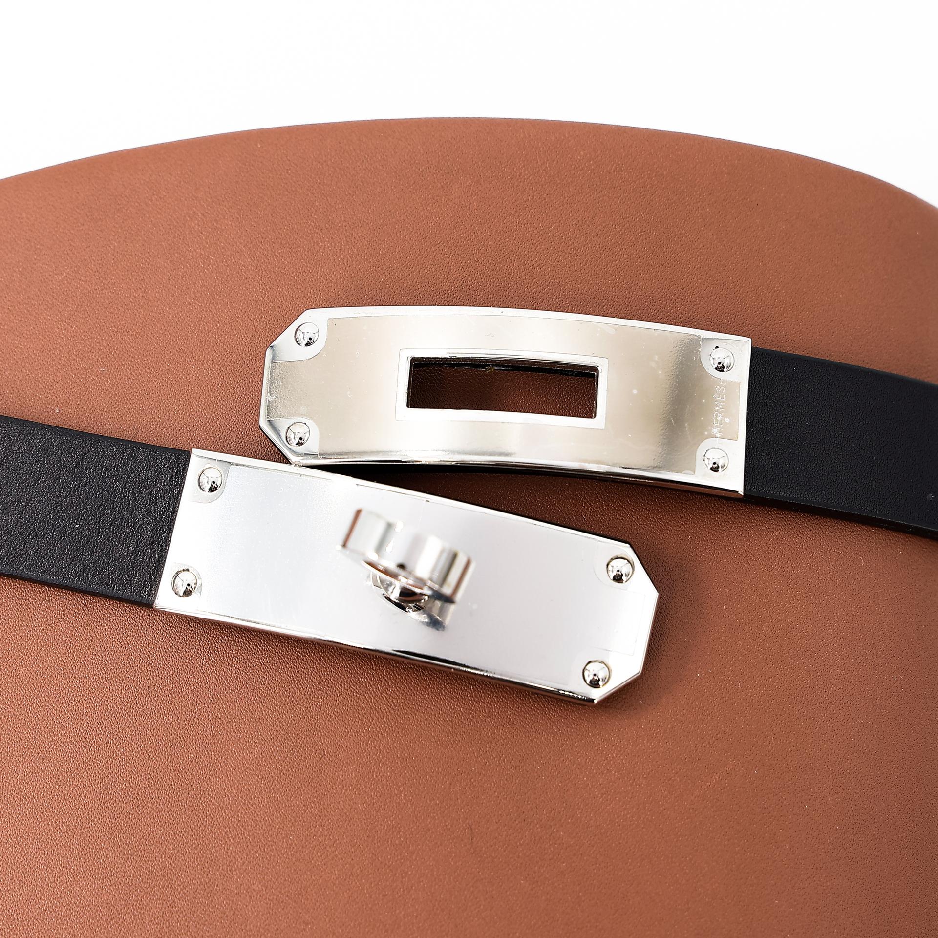 Brand New ( Rank N ) HERMÈS Botte Femme Jumping Brown Black (89) Box-calf Palladium hardware - 12