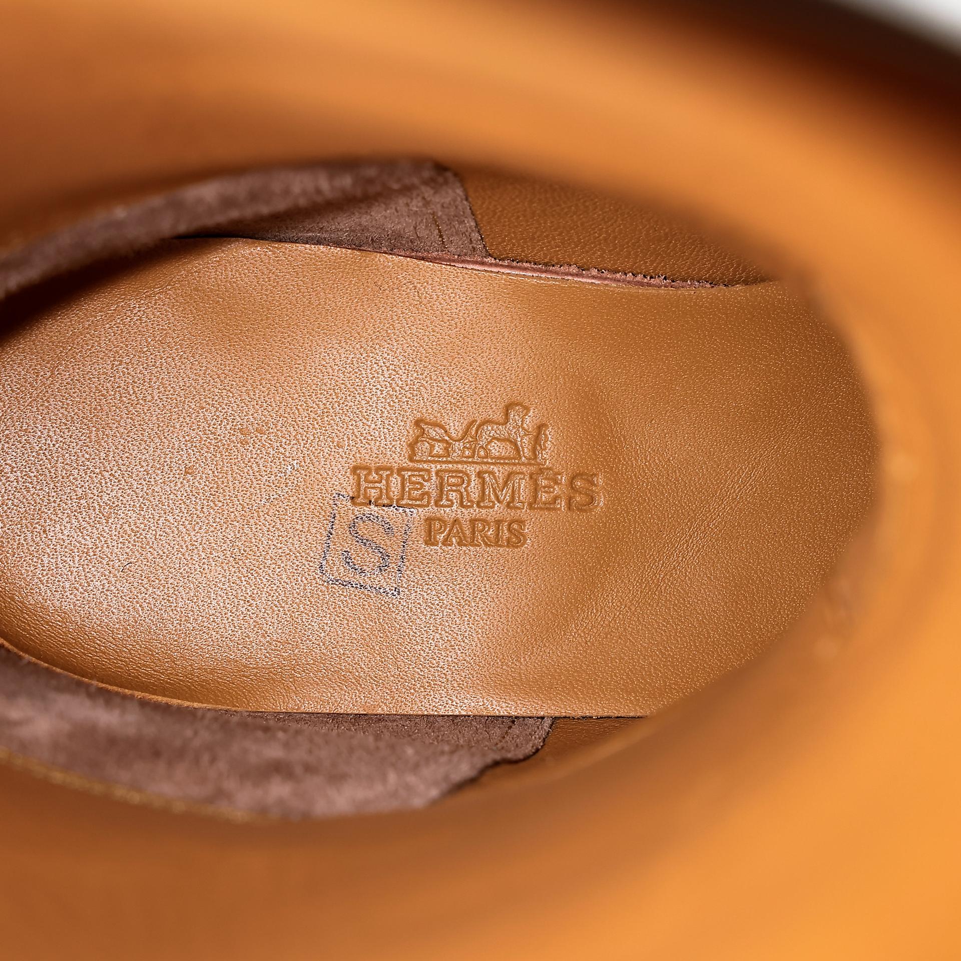 Brand New ( Rank N ) HERMÈS Botte Femme Jumping Brown Black (89) Box-calf Palladium hardware - 16