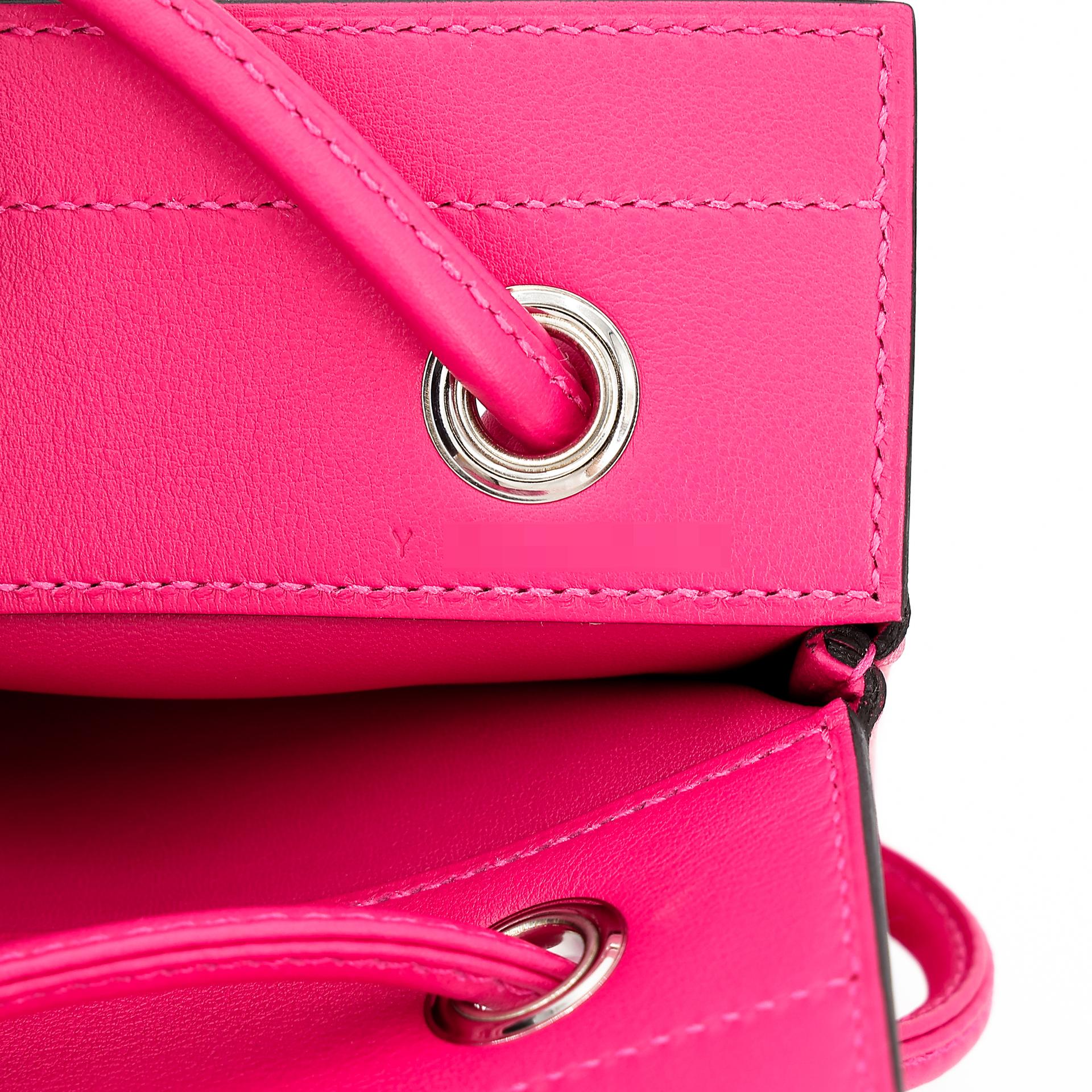 Unused ( Rank NS ) HERMÈS Aline Mini bag Rose Mexico (0D) Swift Palladium hardware Y (2020) - 14