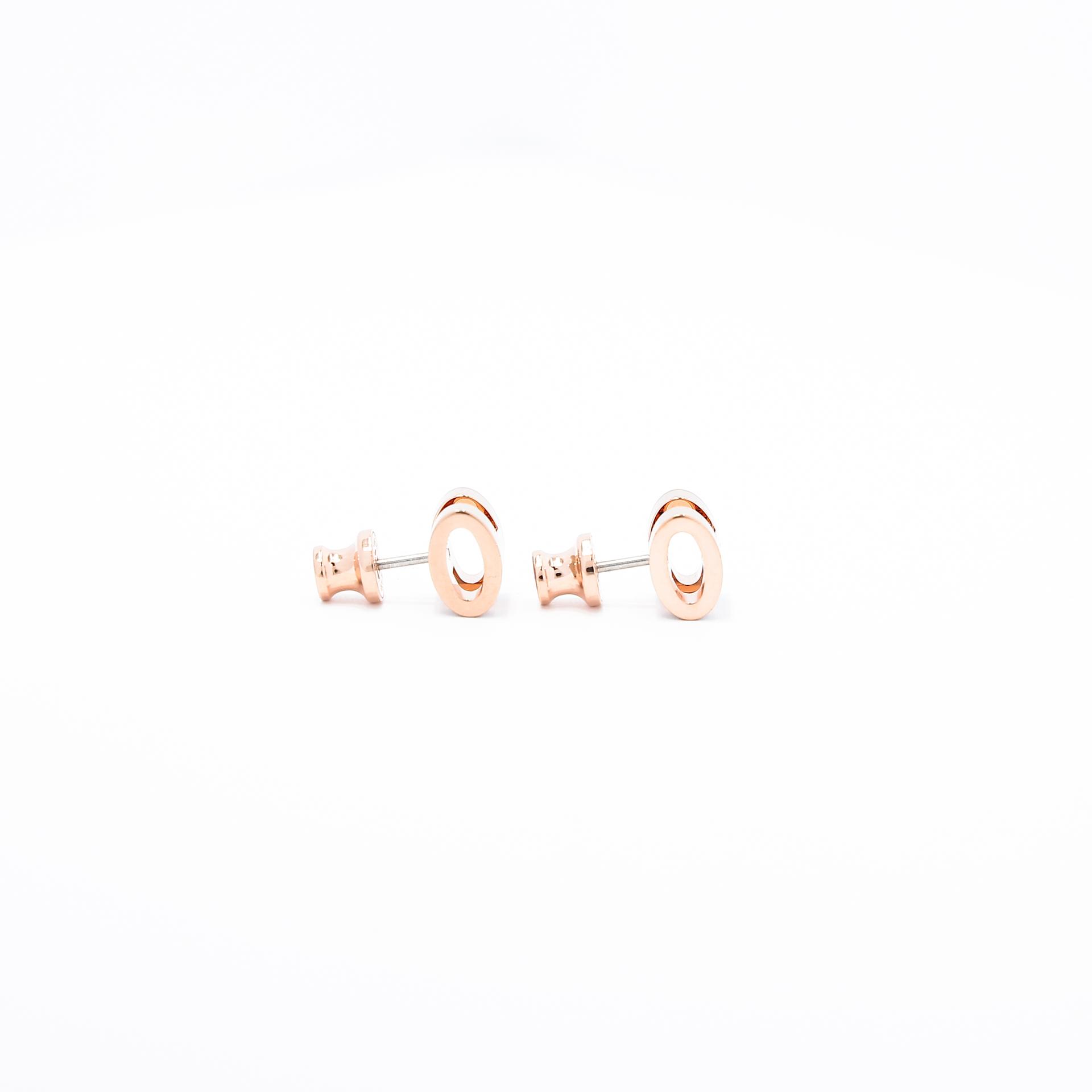 Brand New ( Rank N ) HERMÈS Mini Pop H earrings Marron Glace Enamel Rose Gold hardware - 3