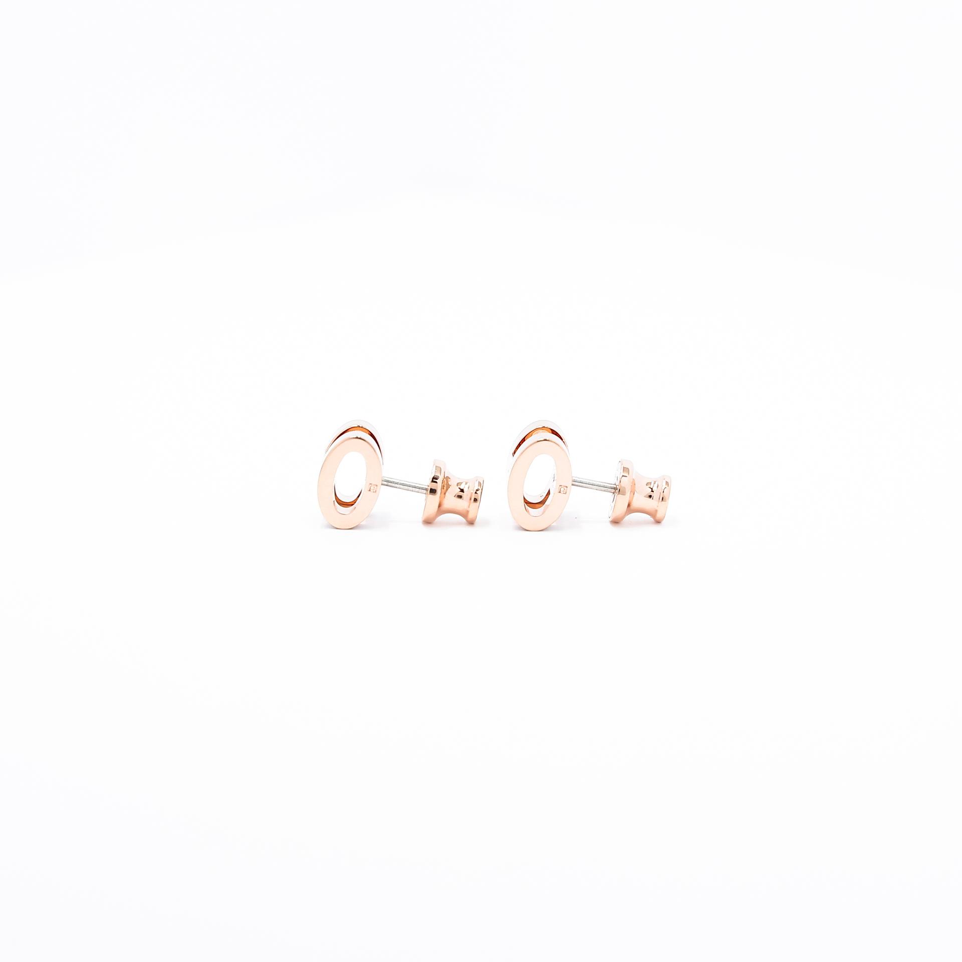Brand New ( Rank N ) HERMÈS Mini Pop H earrings Marron Glace Enamel Rose Gold hardware - 4
