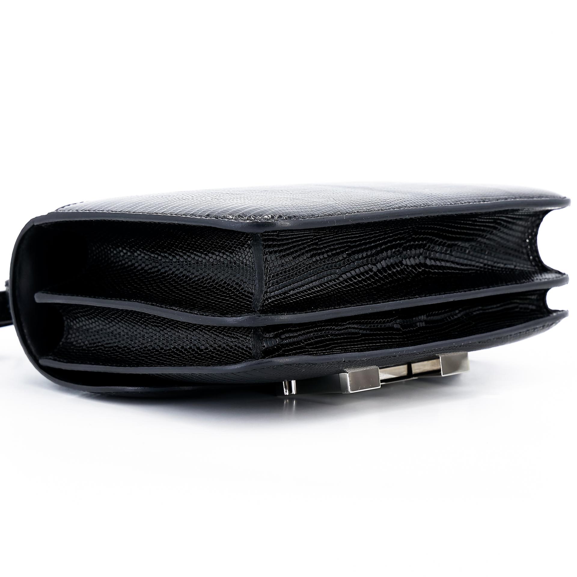 Very Good ( Rank A) HERMÈS Constance Mini Black (89) Lizard Palladium hardware B (2023) - 7