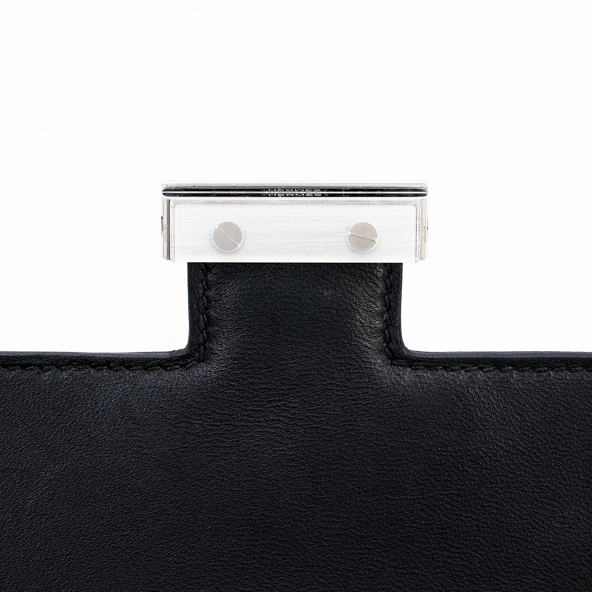 Very Good ( Rank A) HERMÈS Constance Mini Black (89) Lizard Palladium hardware B (2023) - 9