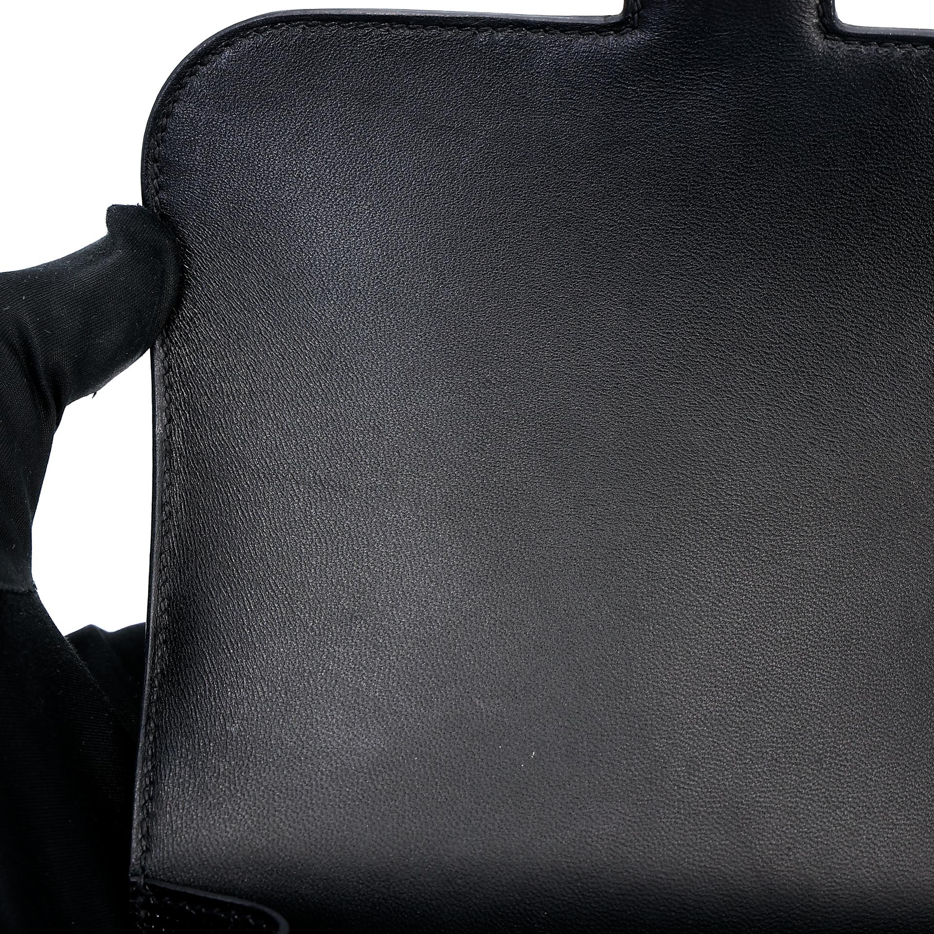 Very Good ( Rank A) HERMÈS Constance Mini Black (89) Lizard Palladium hardware B (2023) - 11