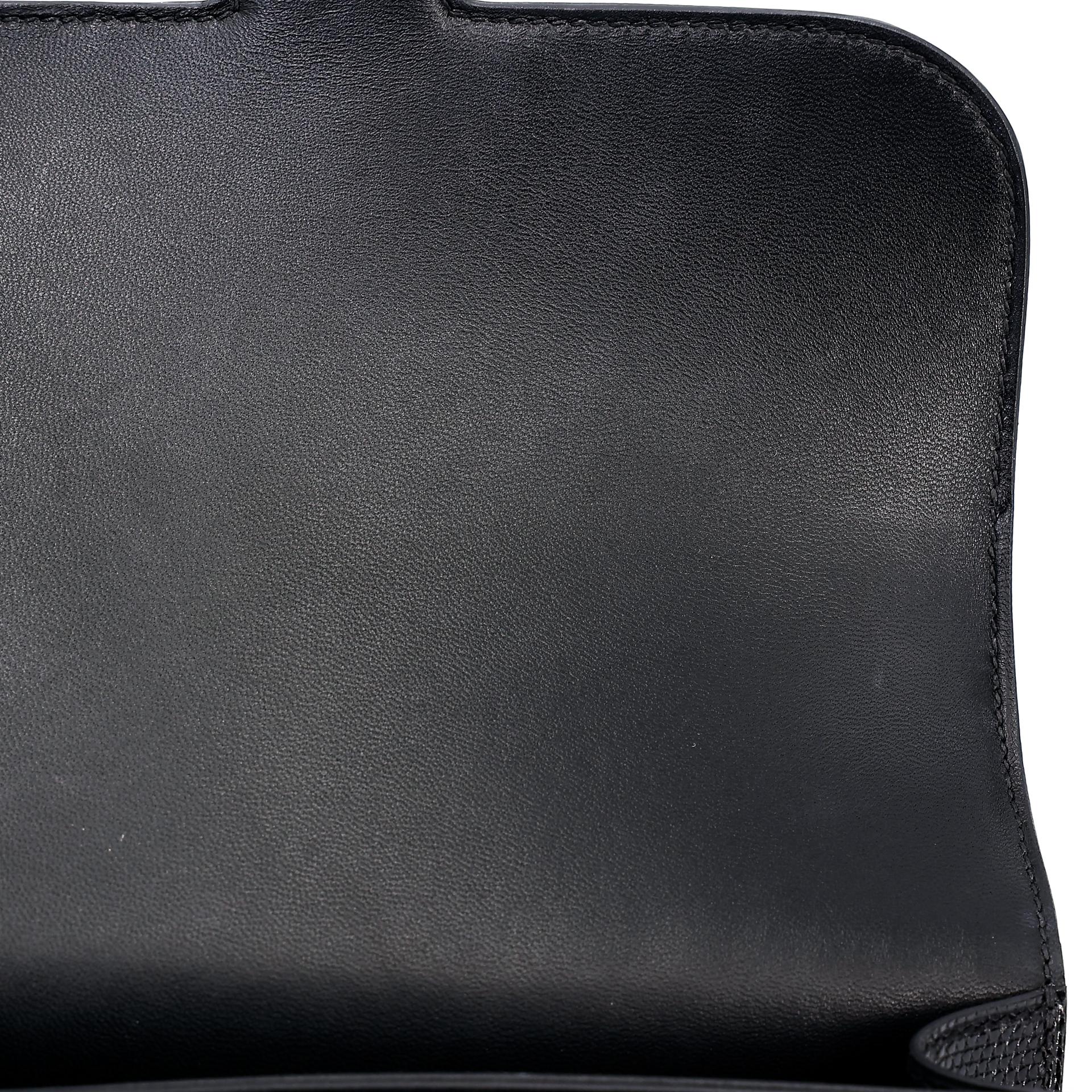Very Good ( Rank A) HERMÈS Constance Mini Black (89) Lizard Palladium hardware B (2023) - 12