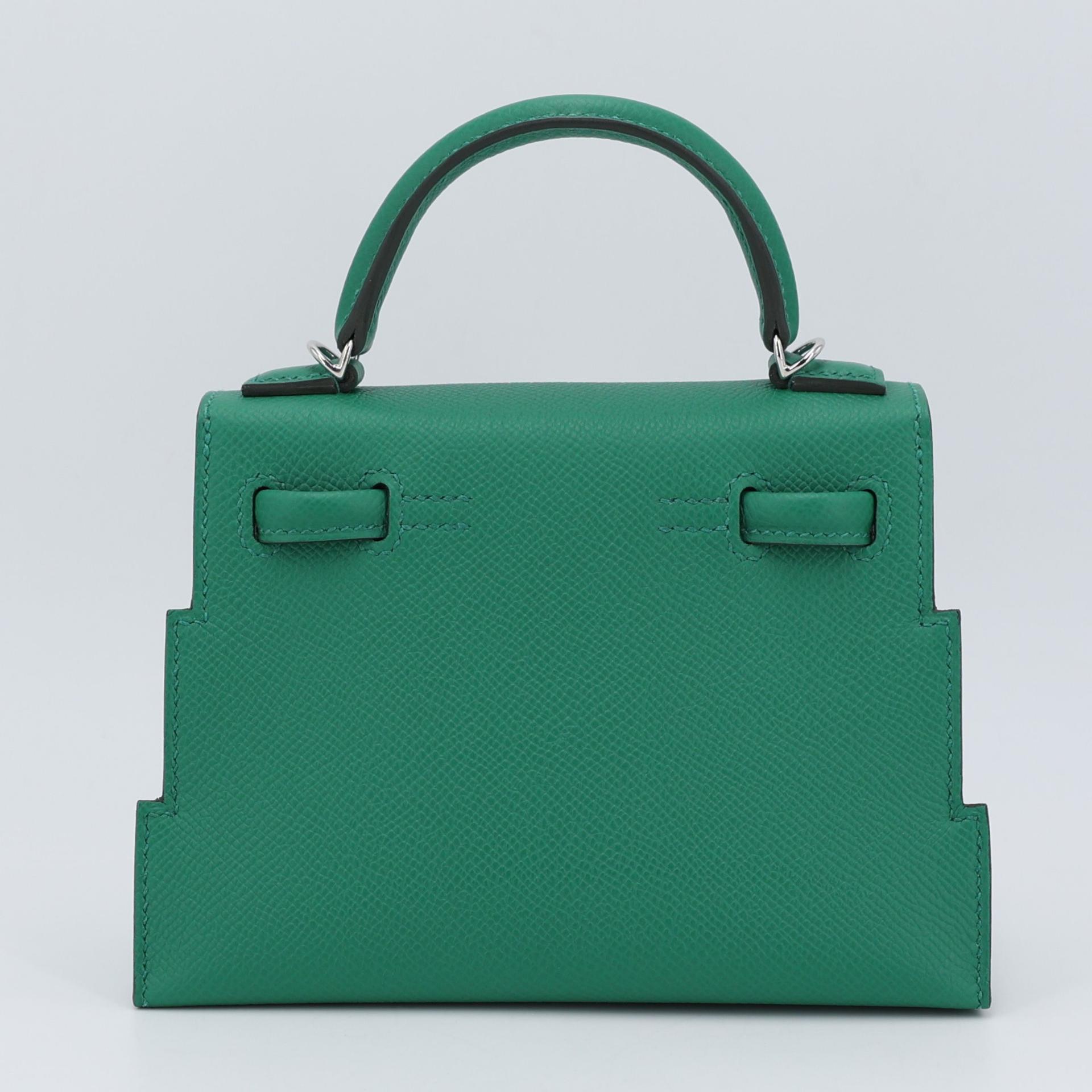 Brand New ( Rank N ) HERMÈS Limited Edition Kelly Doll Picto Gris misty (H0) Gold (37) Bleu Zanzibar (B3) Vert Vertigo (U4) Epsom Palladium hardware B (2023) - 2