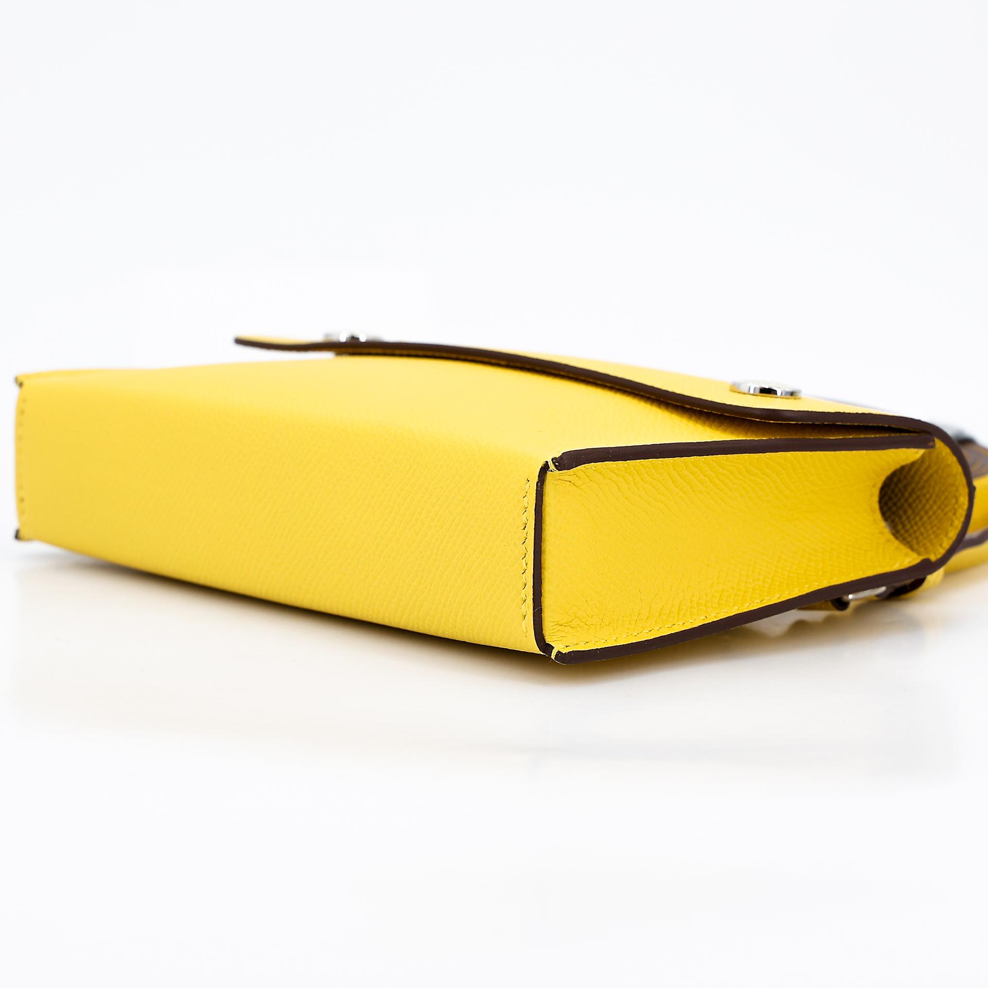 Brand New ( Rank N ) HERMÈS Hermesnap Wallet Jaune de Naples (9O) Epsom Enamel hardware B (2023) - 6